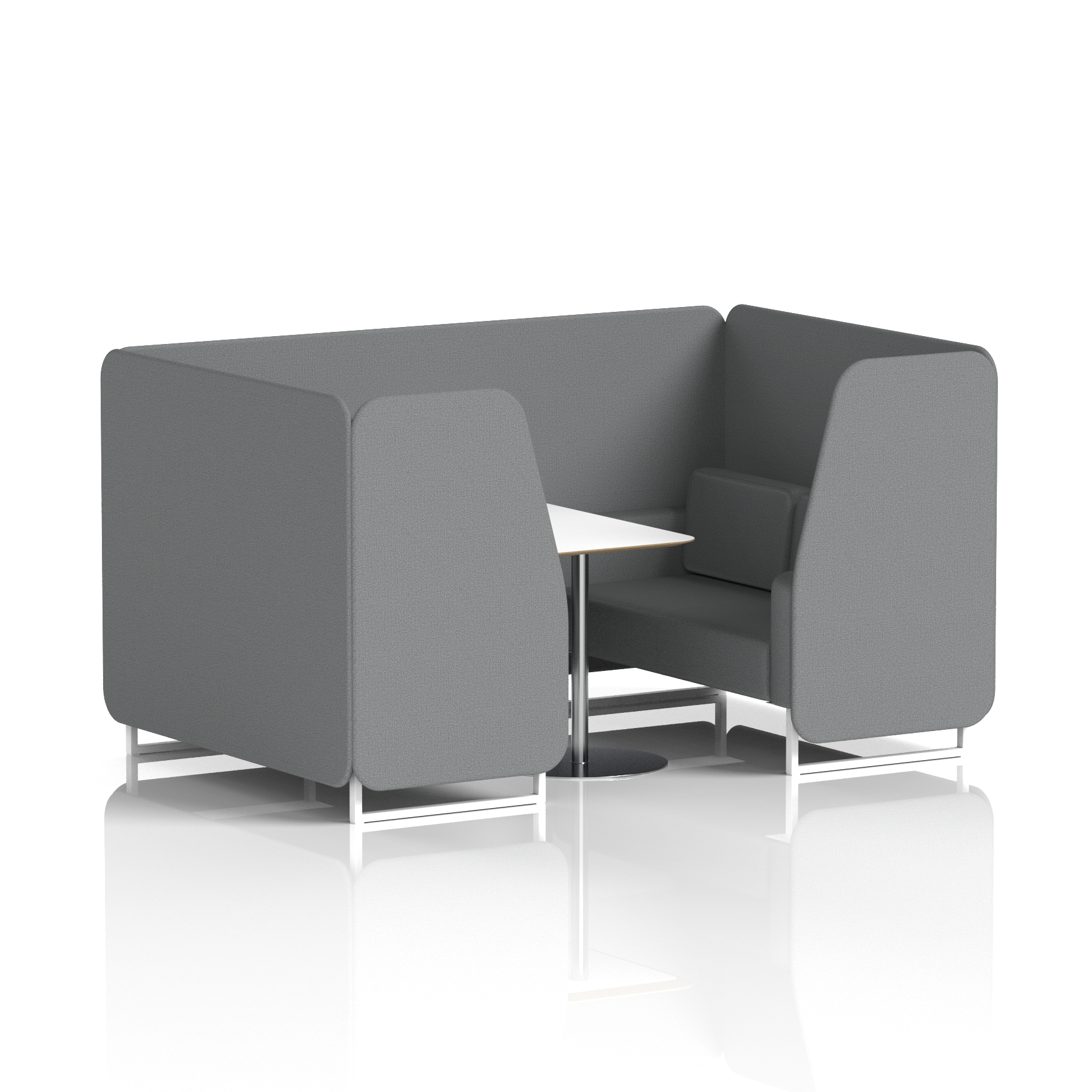 Brixworth Booth With White Legs And White Table In Single Tone