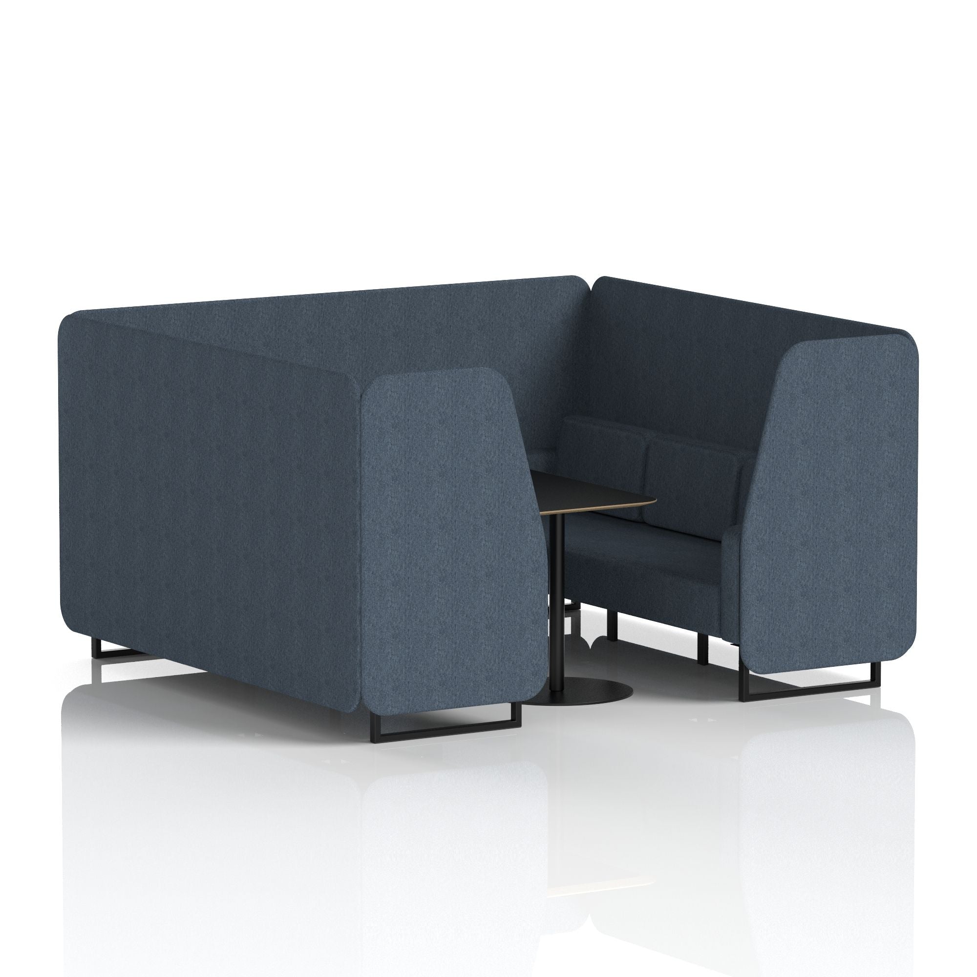 Brixworth Booth With Black Legs And Black Table In Single Tone