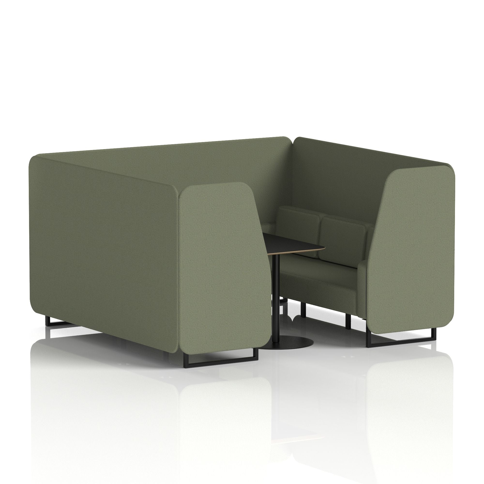 Brixworth Booth With Black Legs And Black Table In Single Tone