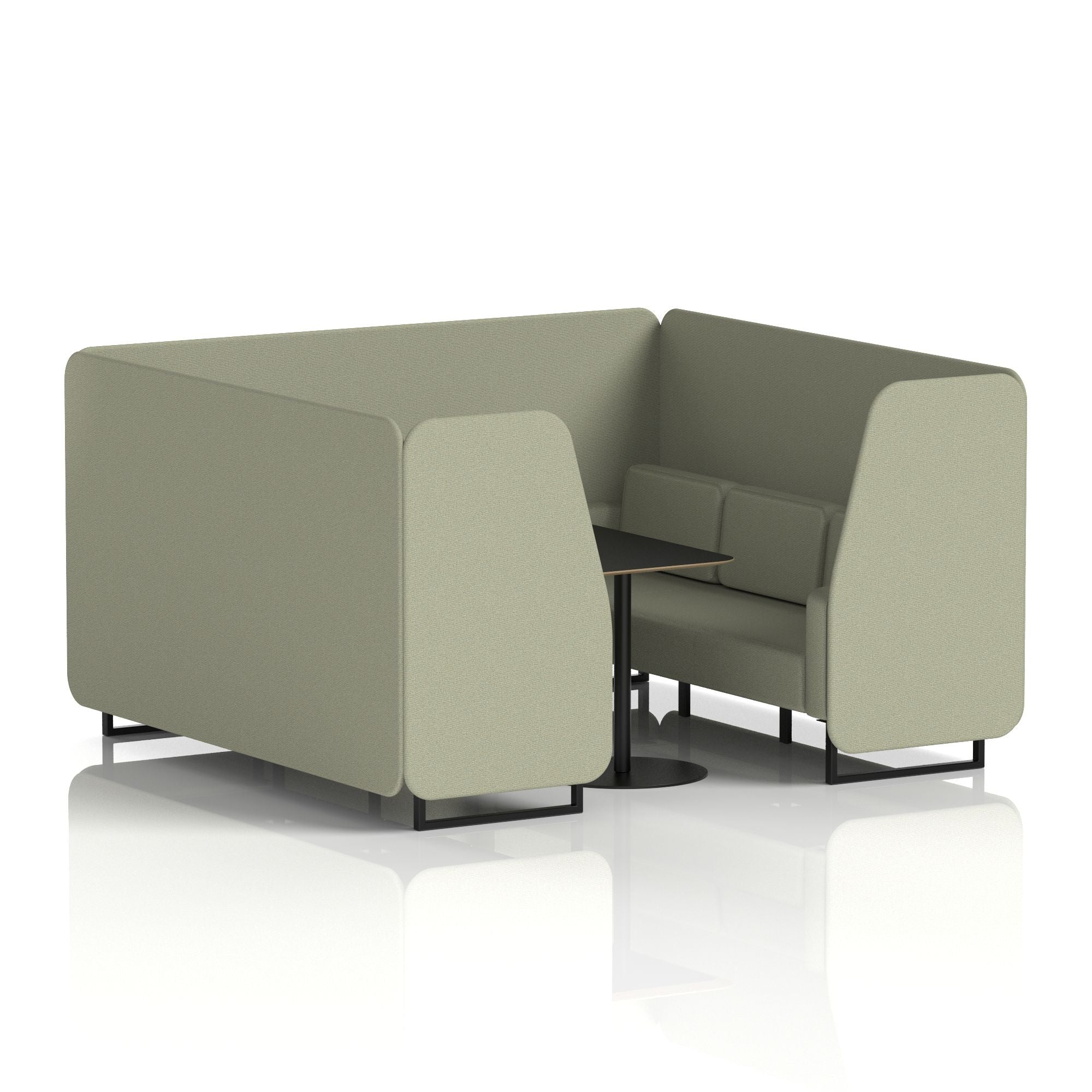Brixworth Booth With Black Legs And Black Table In Single Tone