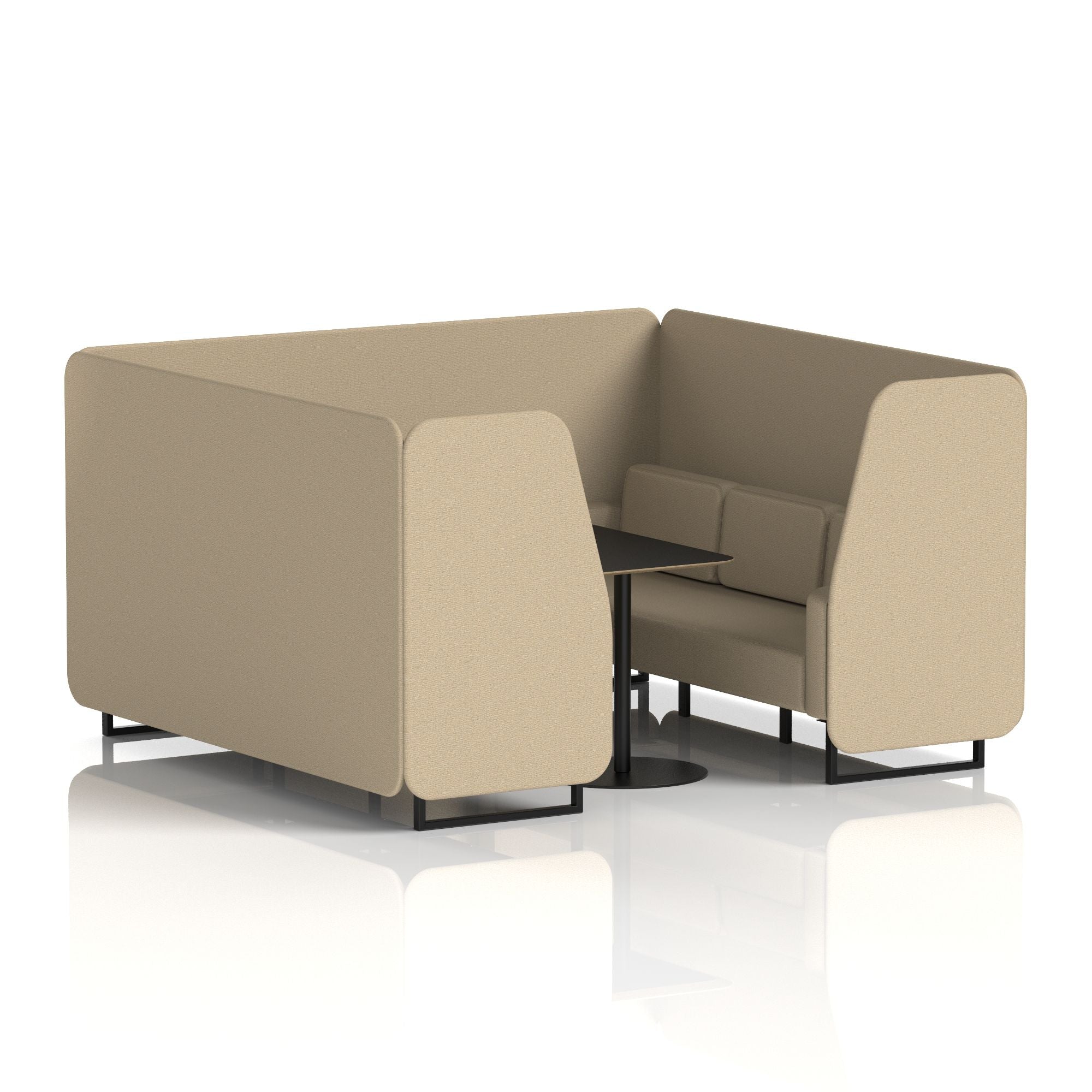 Brixworth Booth With Black Legs And Black Table In Single Tone
