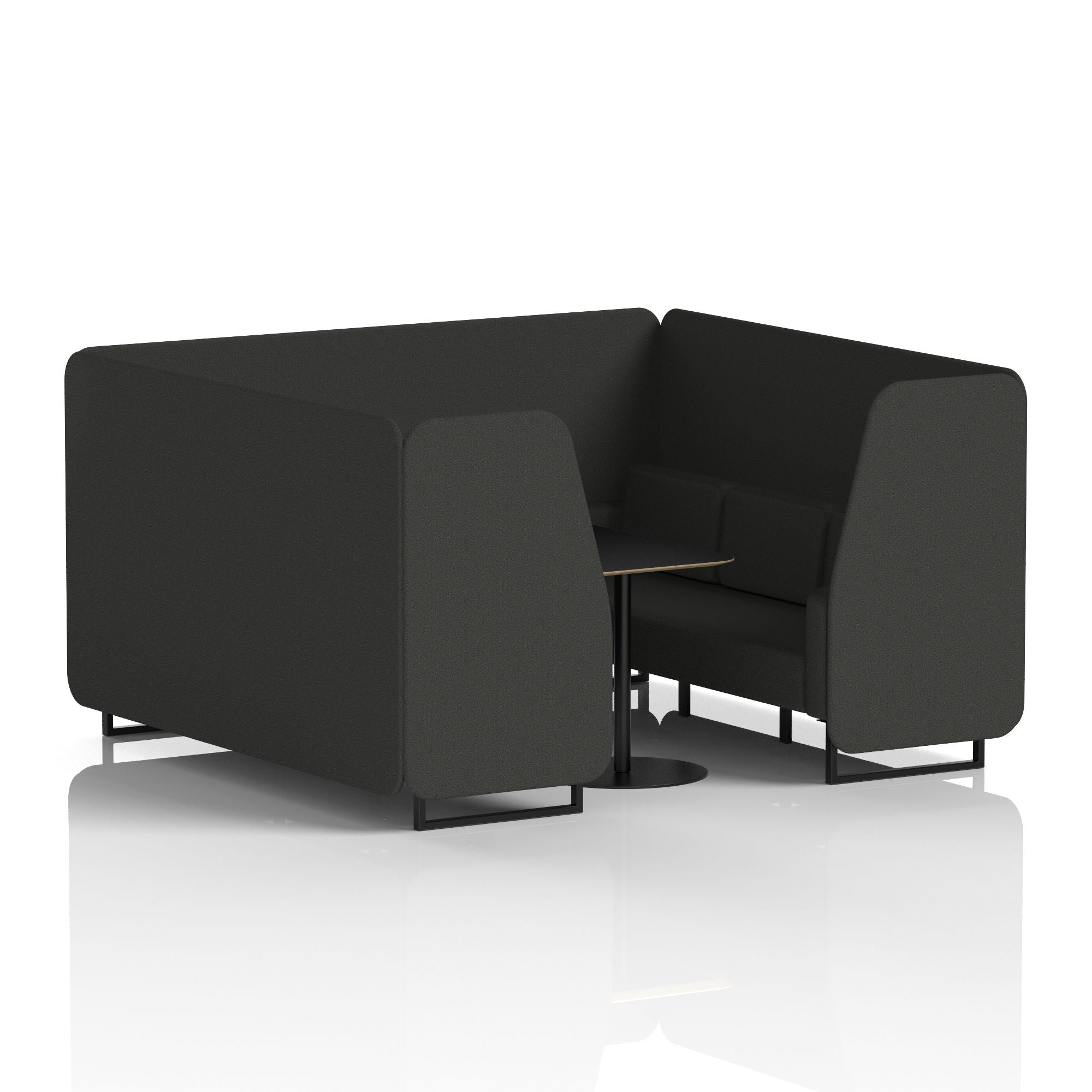 Brixworth Booth With Black Legs And Black Table In Single Tone