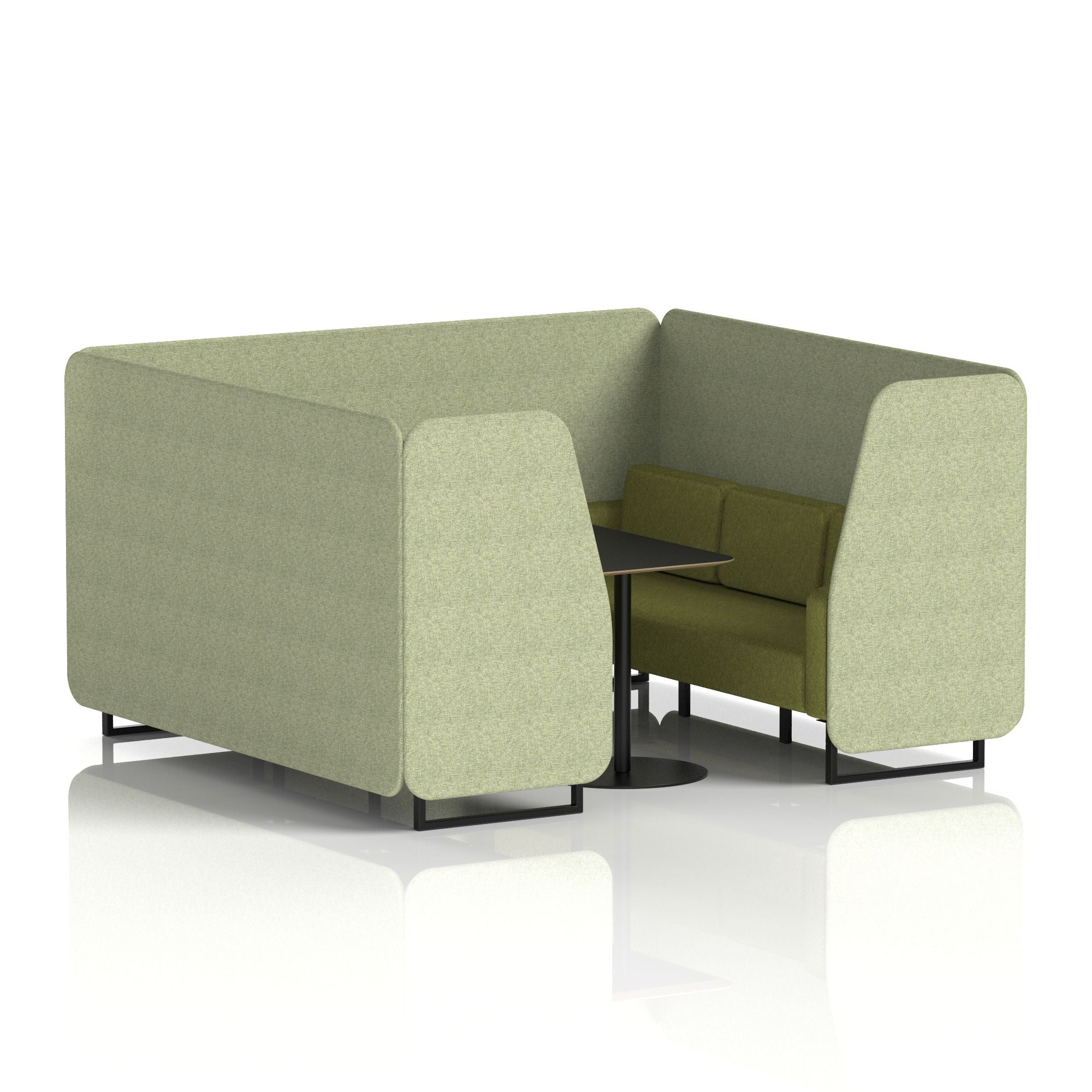Brixworth Booth With Black Legs And Black Table In Two Tone