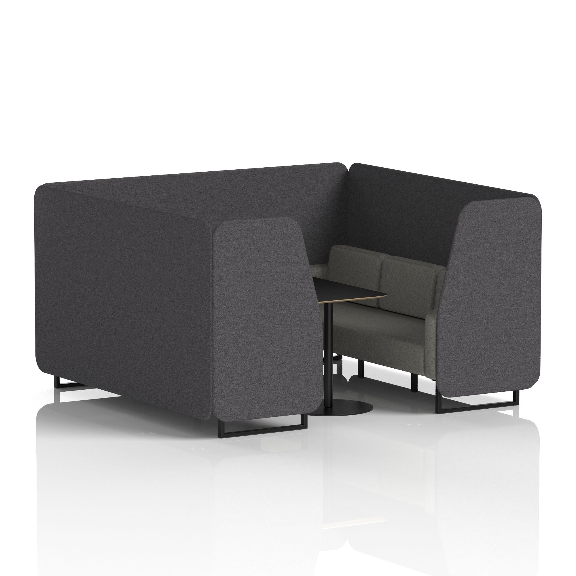 Brixworth Booth With Black Legs And Black Table In Two Tone
