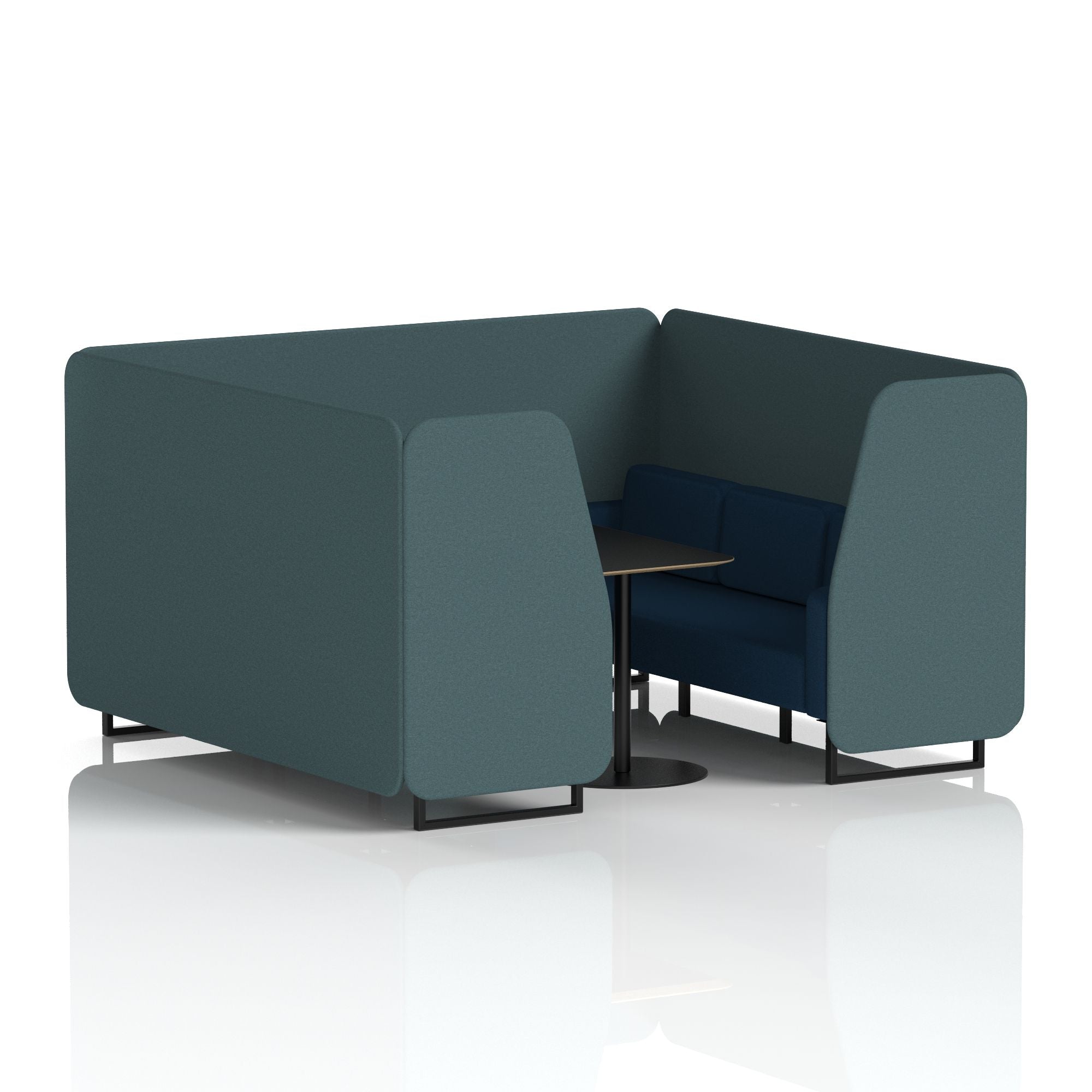 Brixworth Booth With Black Legs And Black Table In Two Tone