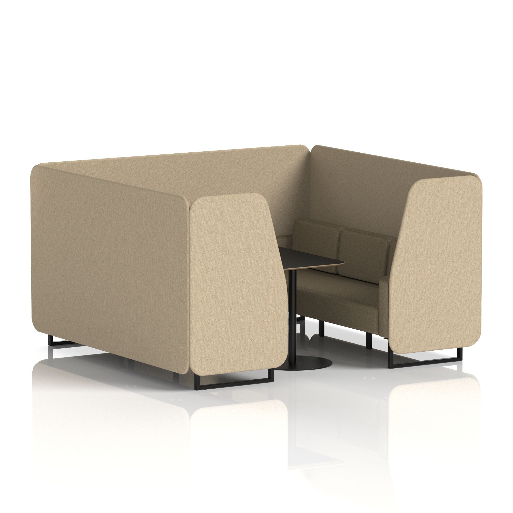 Brixworth Booth With Black Legs And Black Table In Two Tone