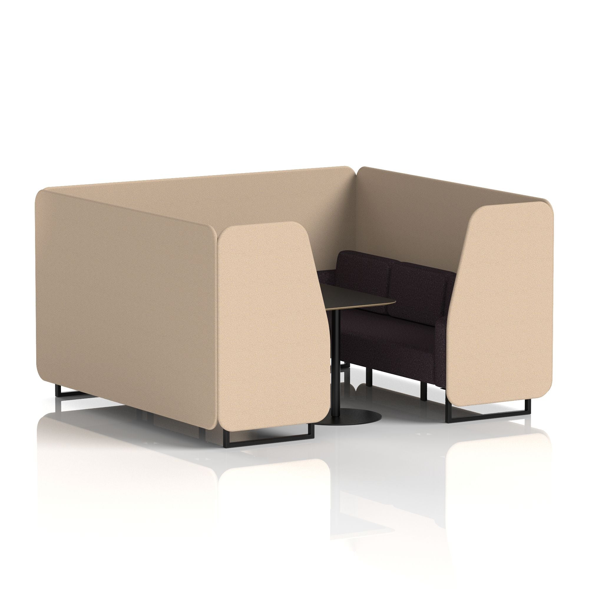 Brixworth Booth With Black Legs And Black Table In Two Tone