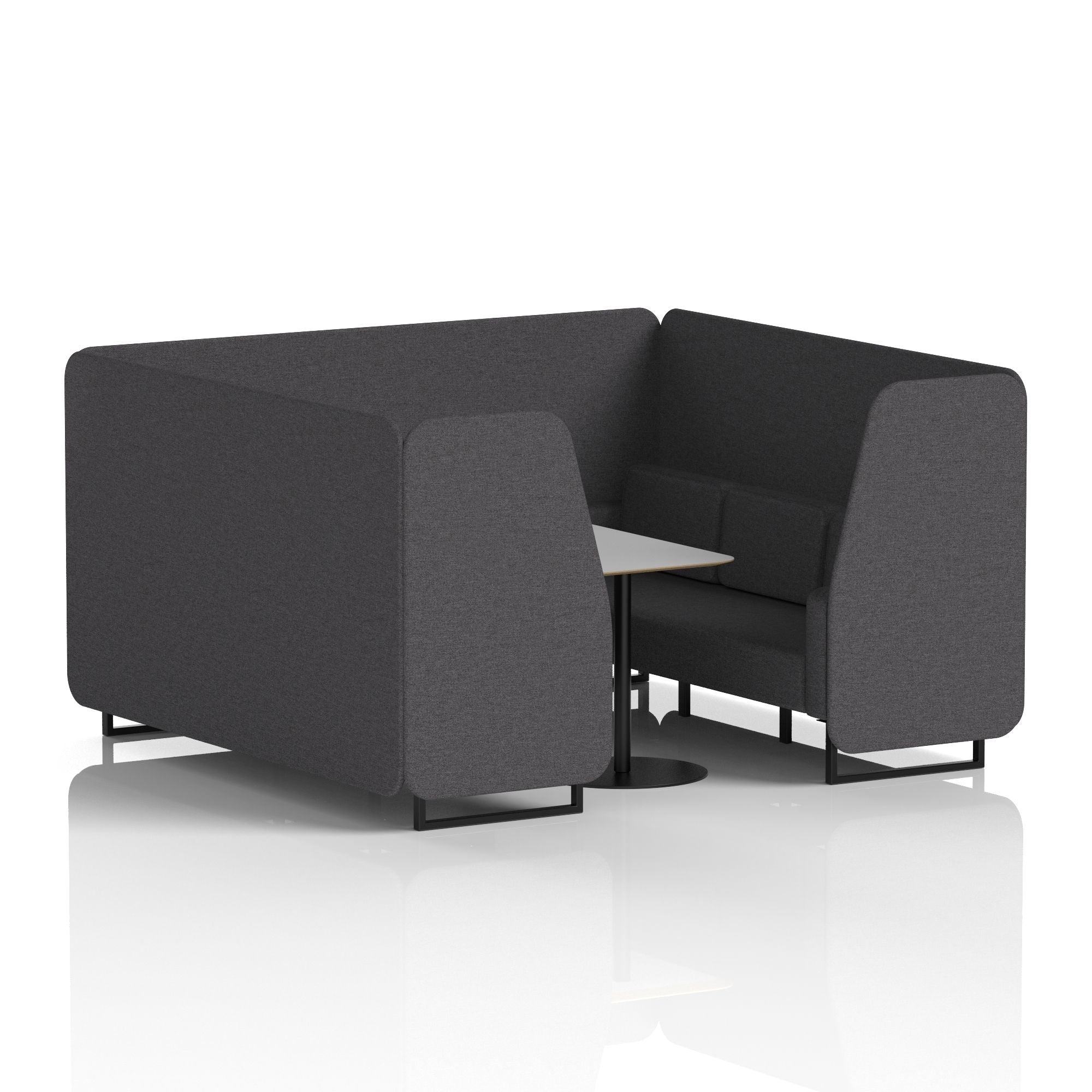 Brixworth Booth With Black Legs And Grey Table In Single Tone
