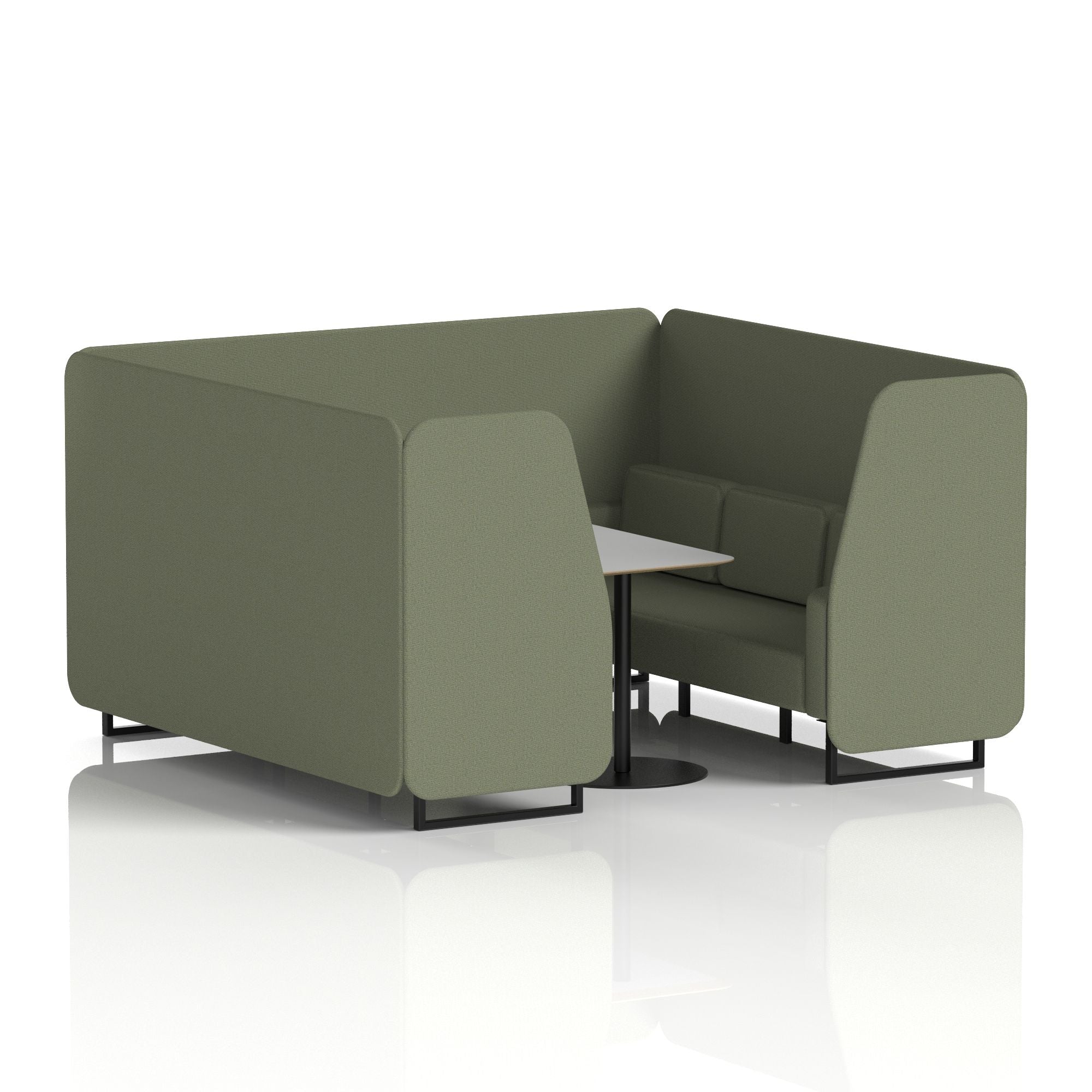 Brixworth Booth With Black Legs And Grey Table In Single Tone