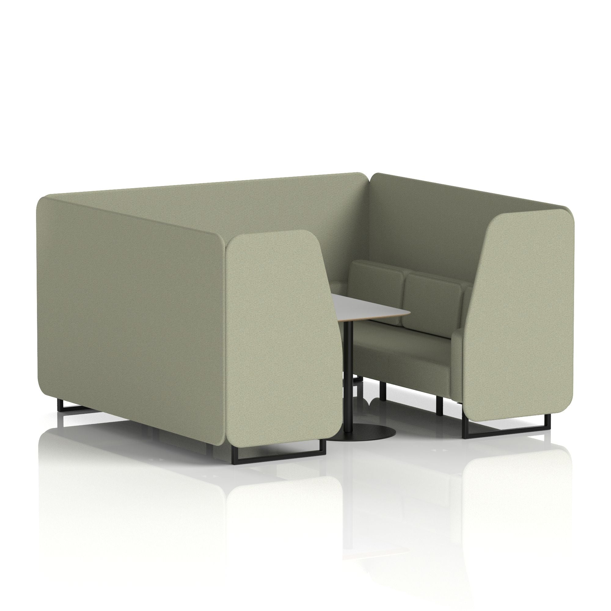 Brixworth Booth With Black Legs And Grey Table In Single Tone