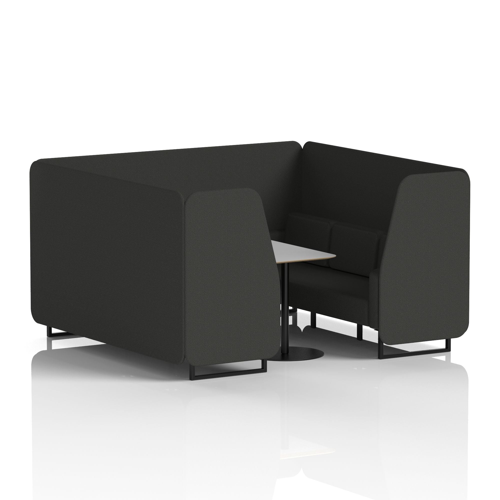 Brixworth Booth With Black Legs And Grey Table In Single Tone