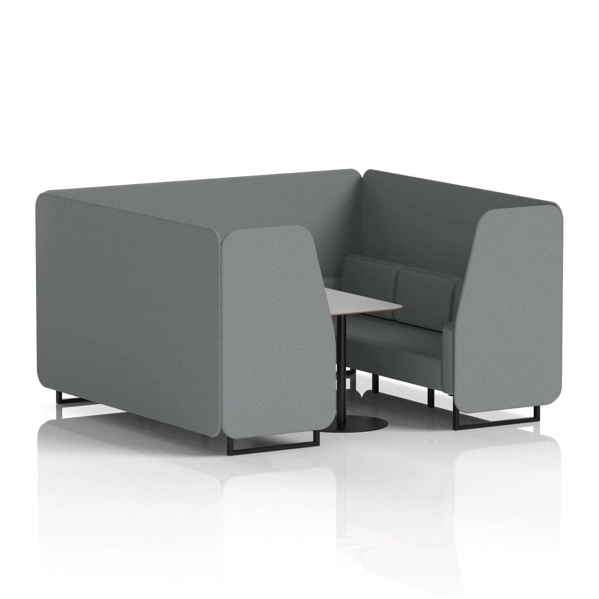 Brixworth Booth With Black Legs And Grey Table In Single Tone