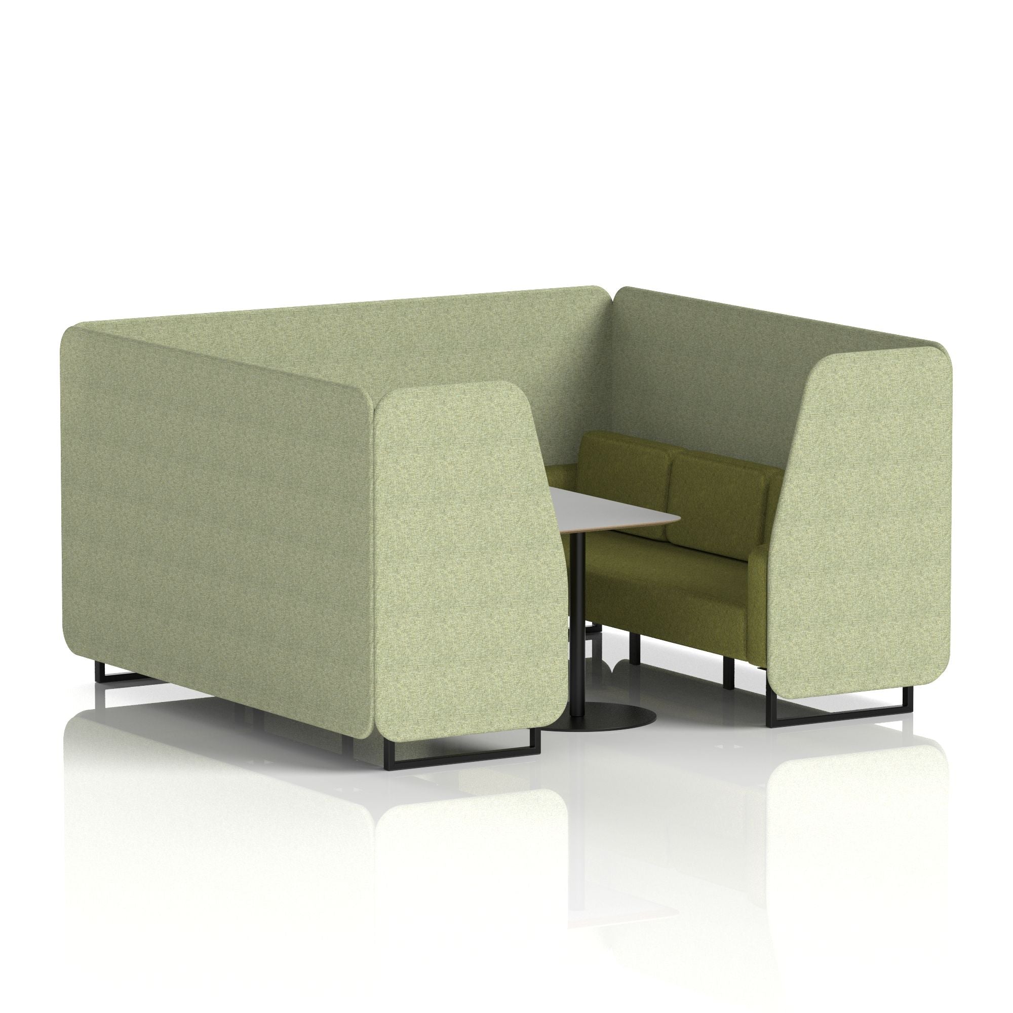 Brixworth Booth With Black Legs And Grey Table In Two Tone