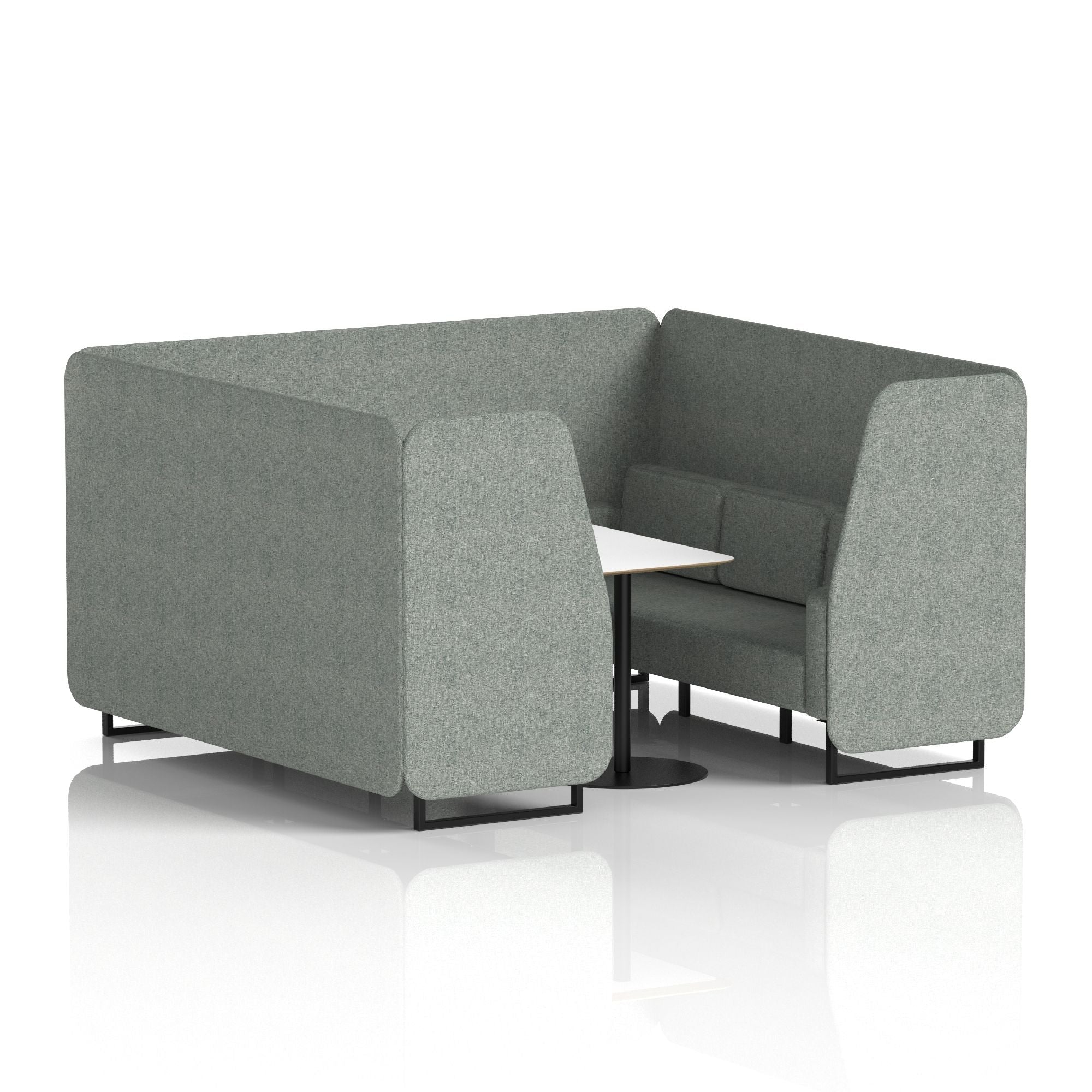 Brixworth Booth With Black Legs And White Table In Single Tone