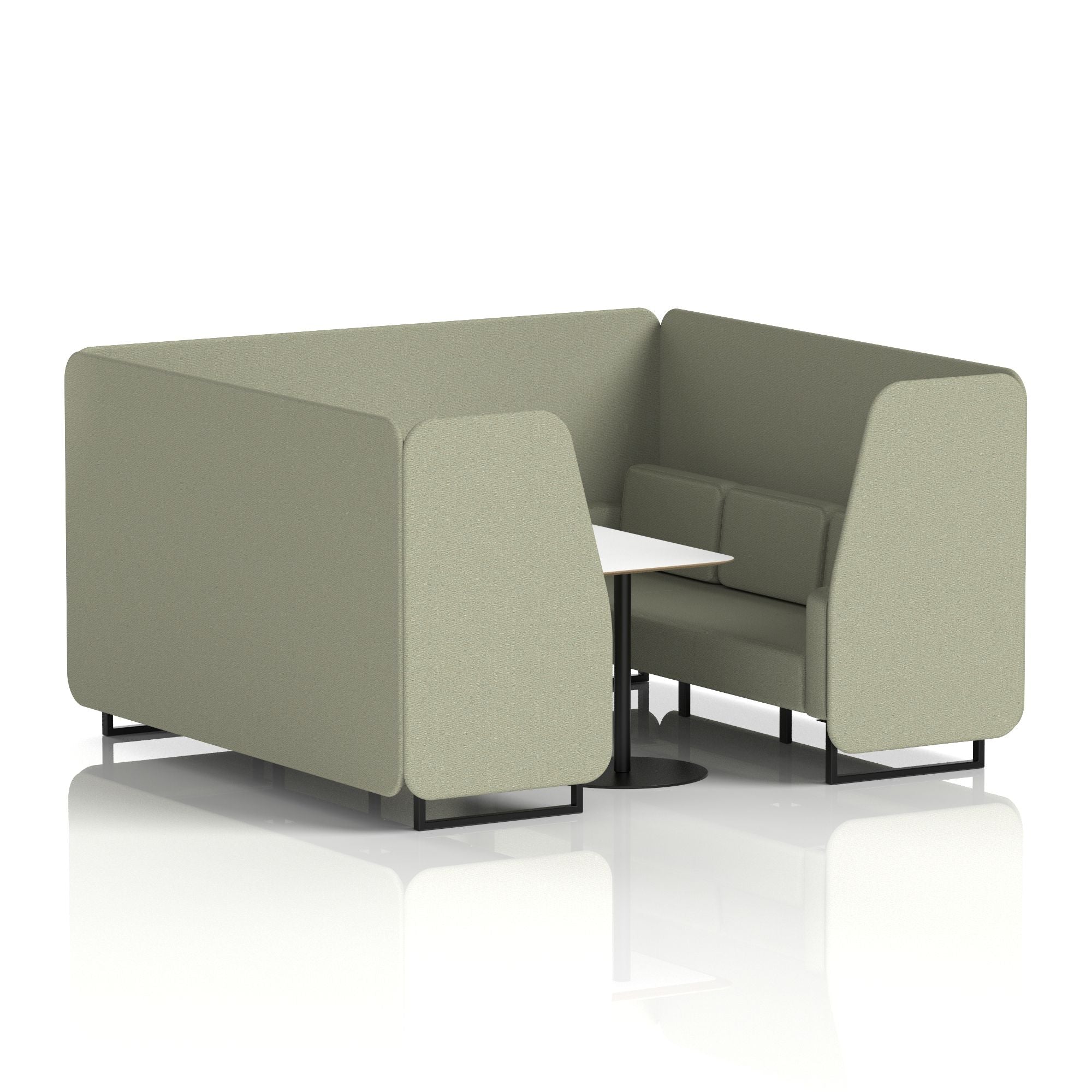 Brixworth Booth With Black Legs And White Table In Single Tone