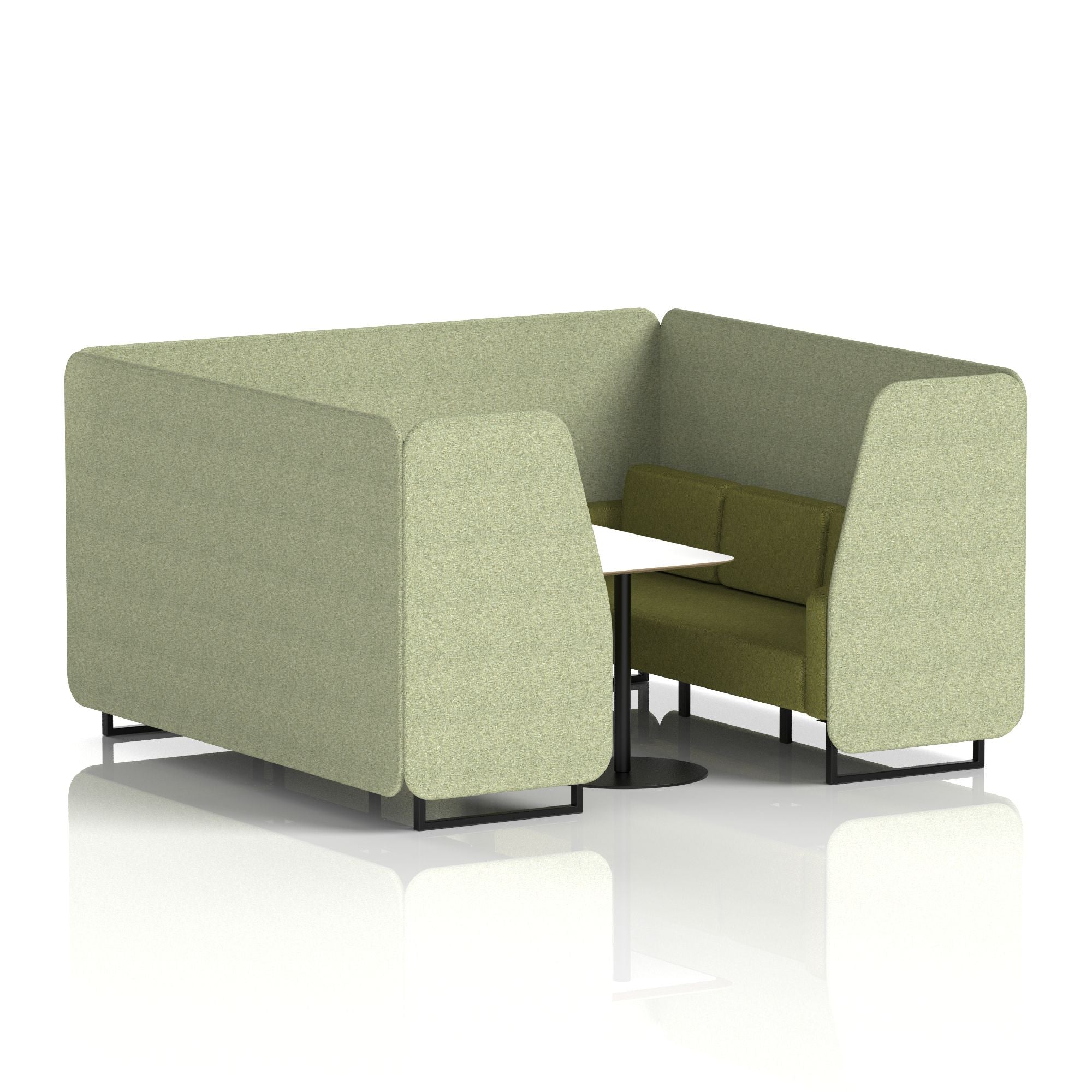 Brixworth Booth With Black Legs And White Table In Two Tone