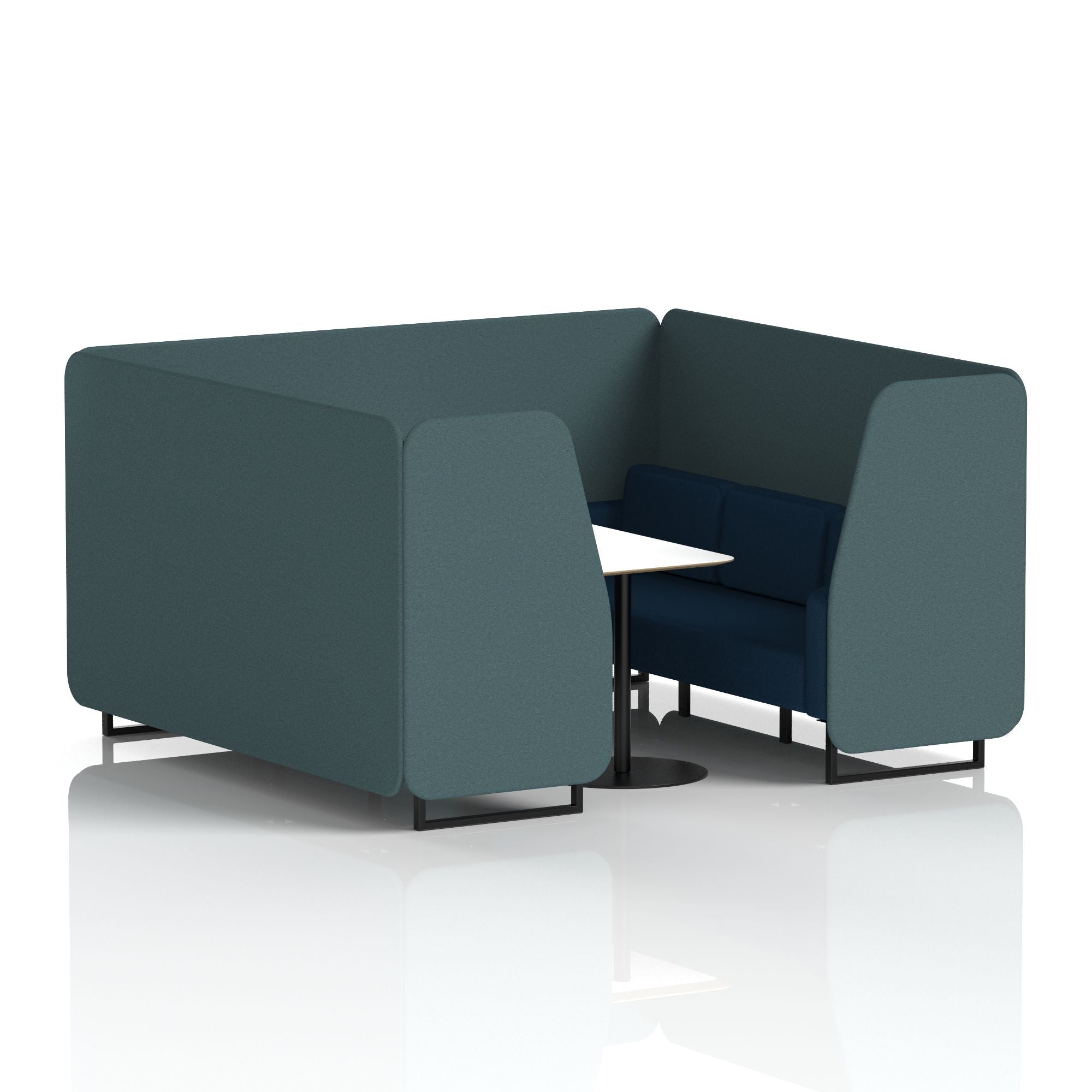 Brixworth Booth With Black Legs And White Table In Two Tone