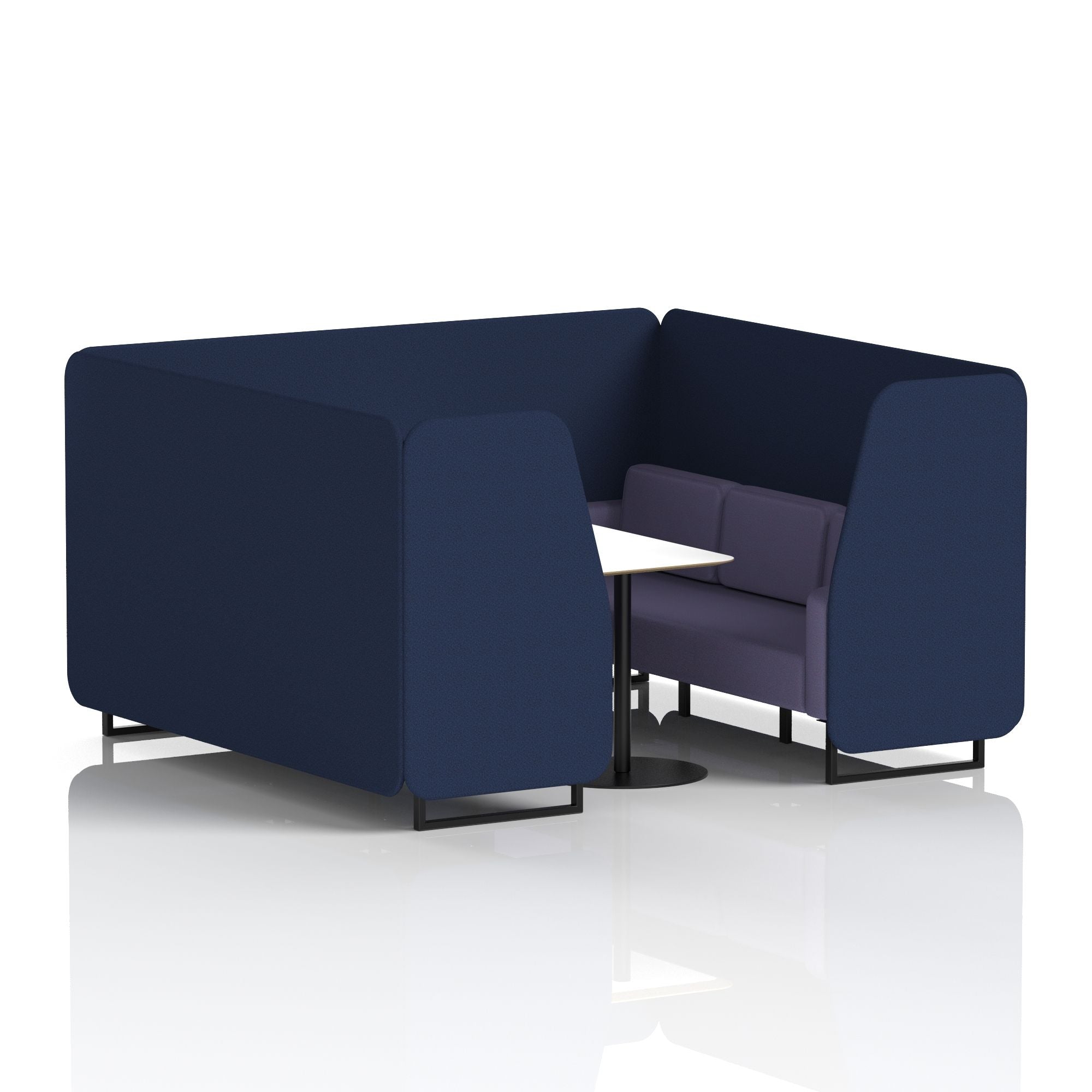Brixworth Booth With Black Legs And White Table In Two Tone