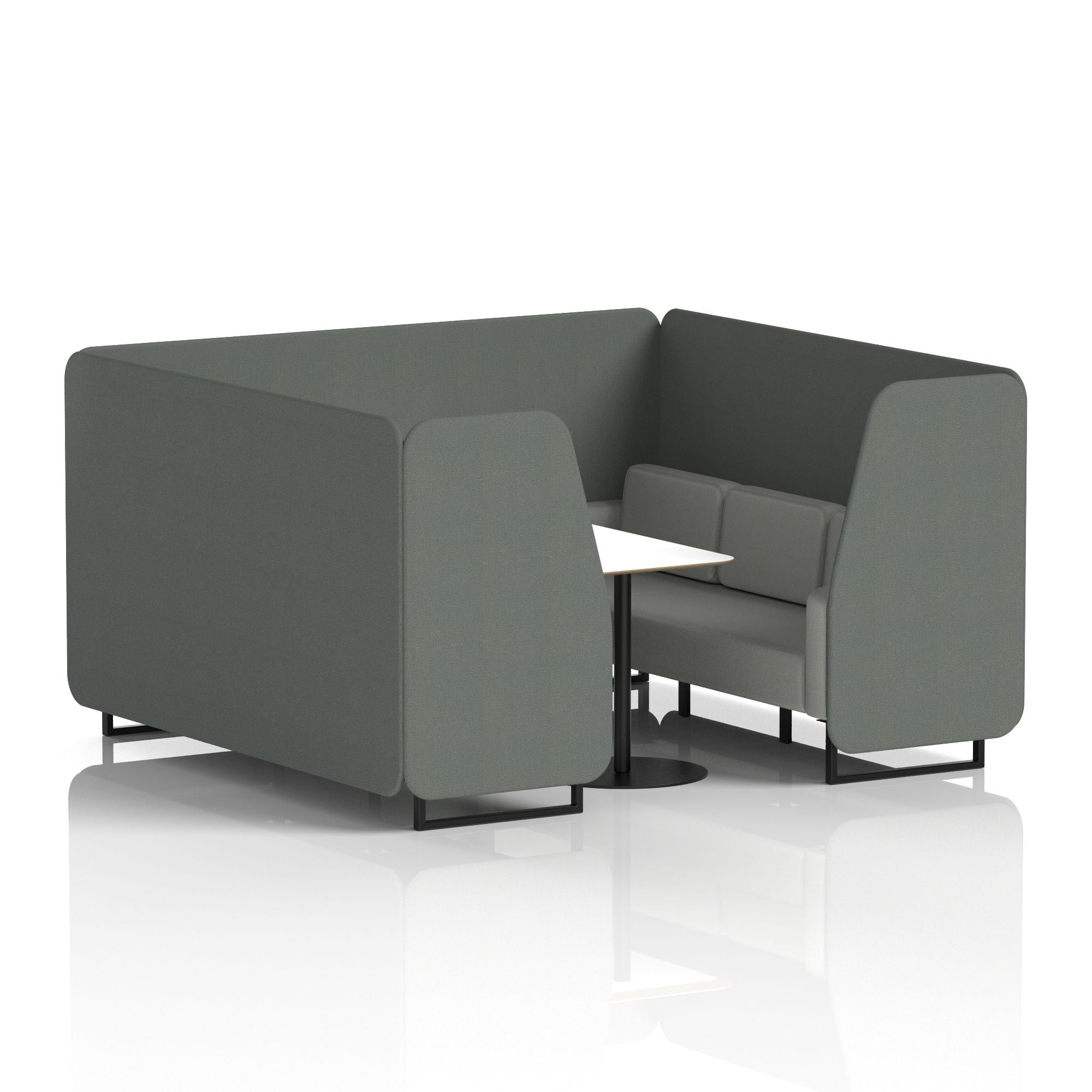 Brixworth Booth With Black Legs And White Table In Two Tone