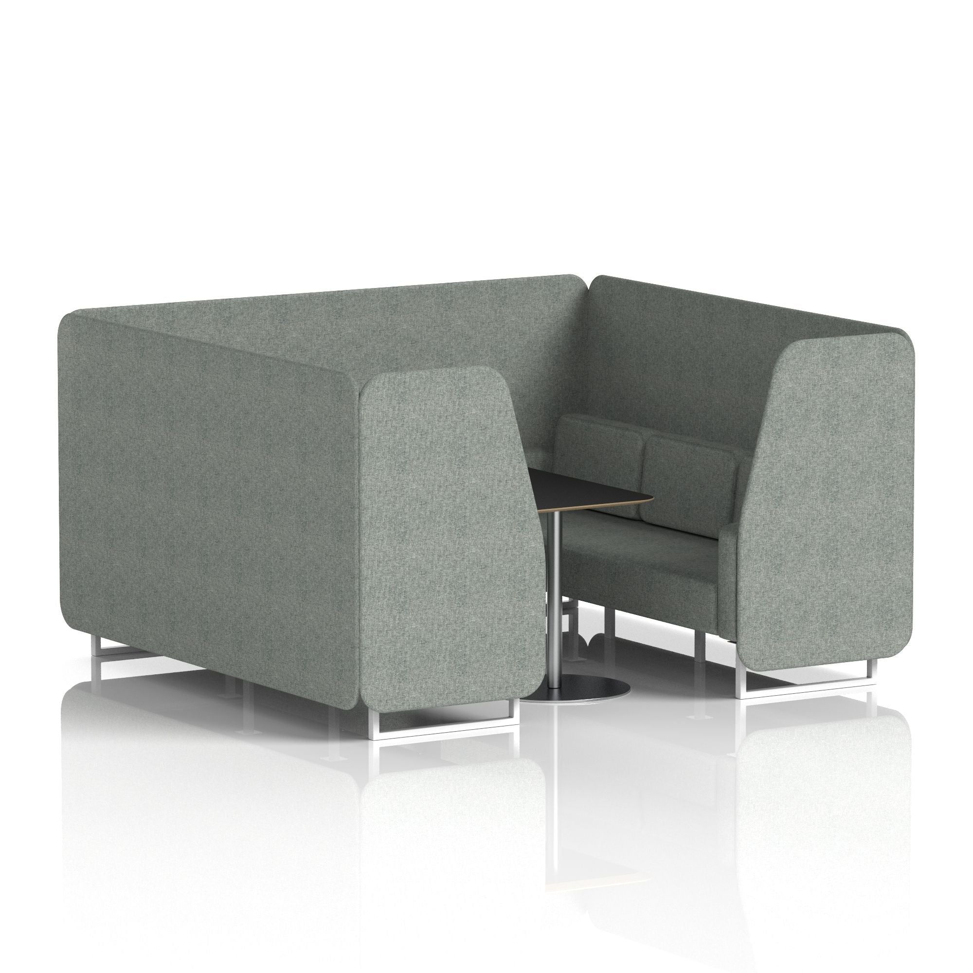 Brixworth Booth With White Legs And Black Table In Single Tone