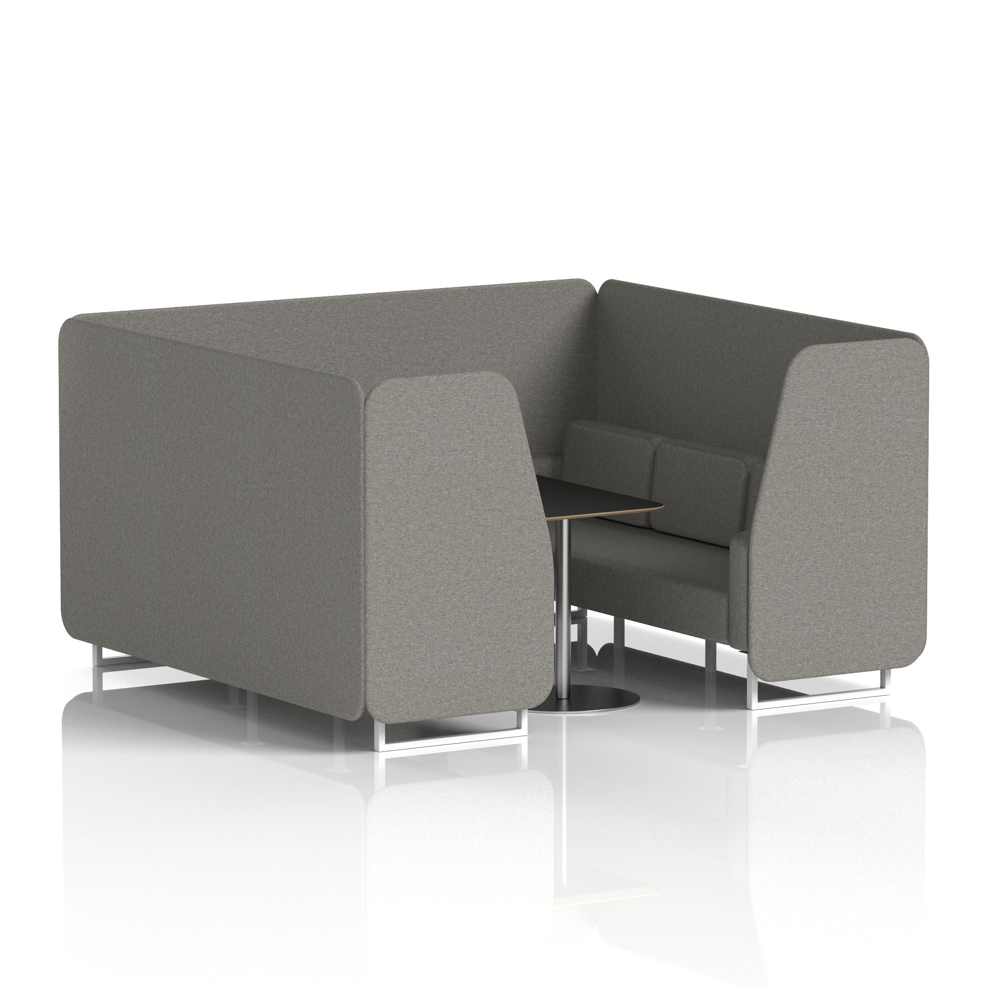 Brixworth Booth With White Legs And Black Table In Single Tone