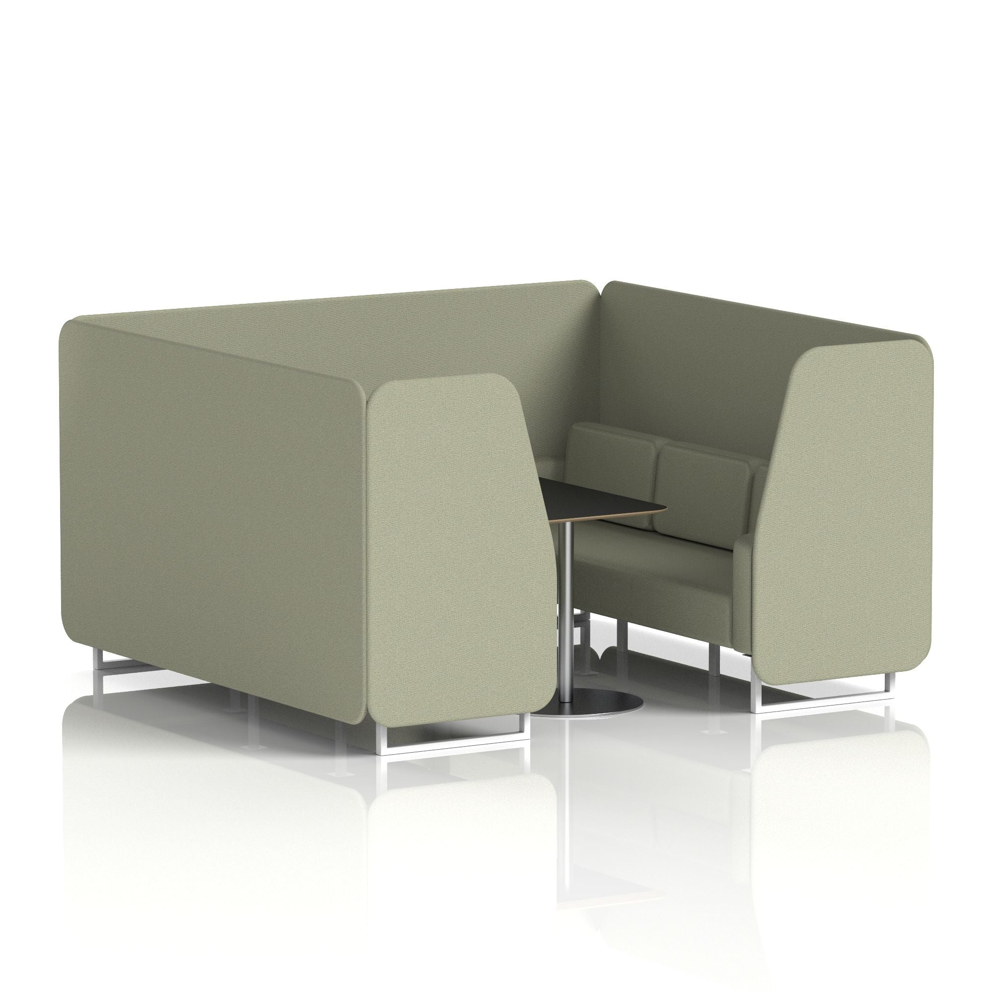 Brixworth Booth With White Legs And Black Table In Single Tone