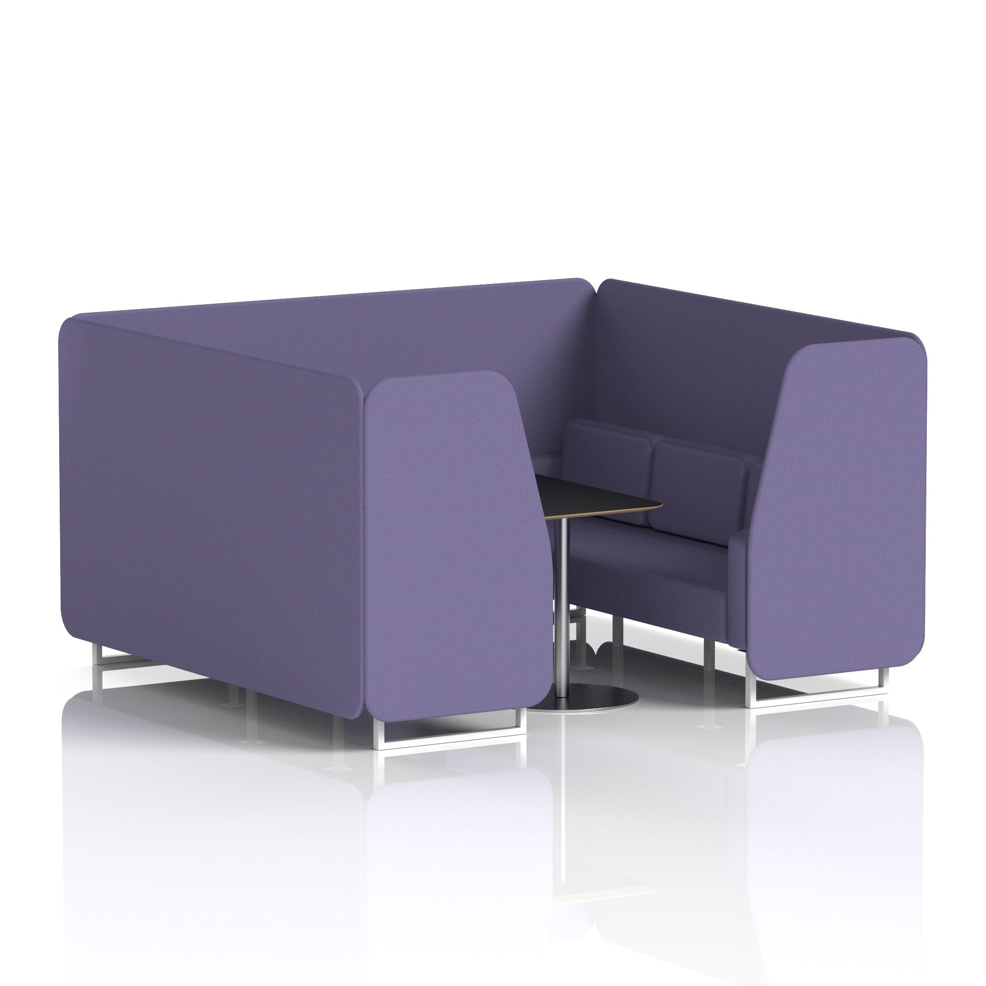 Brixworth Booth With White Legs And Black Table In Single Tone