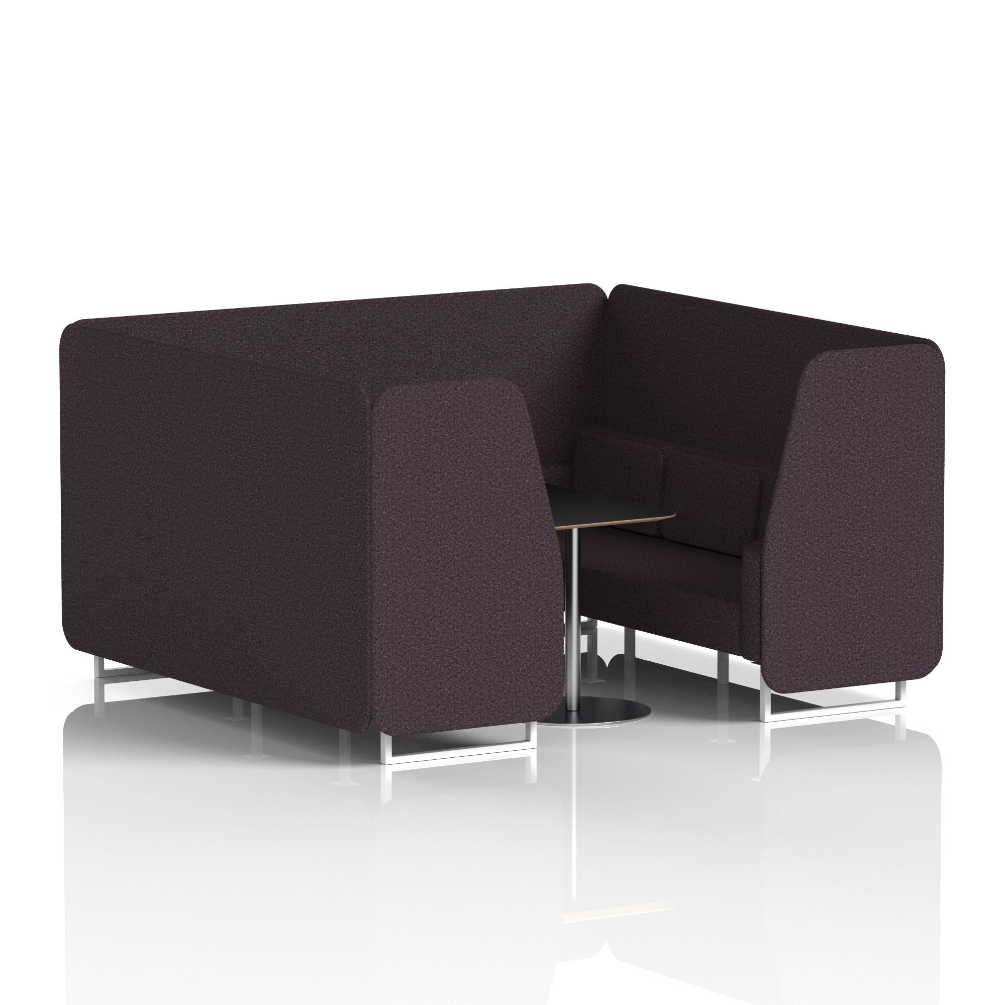 Brixworth Booth With White Legs And Black Table In Single Tone