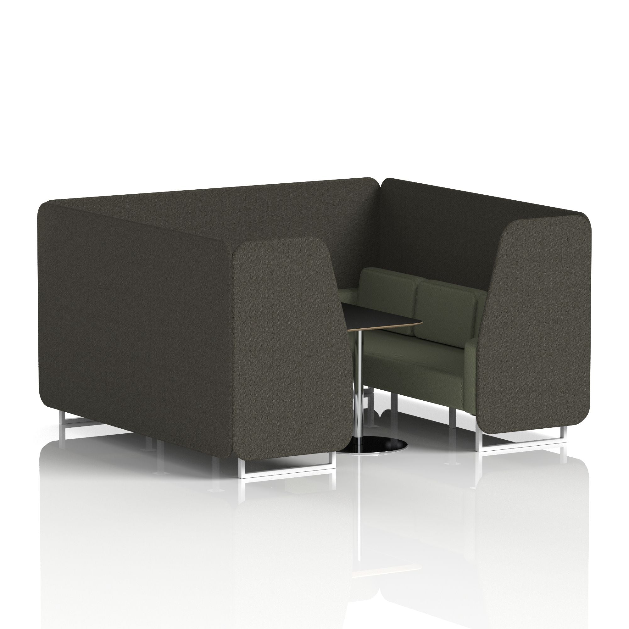 Brixworth Booth With White Legs And Black Table In Two Tone