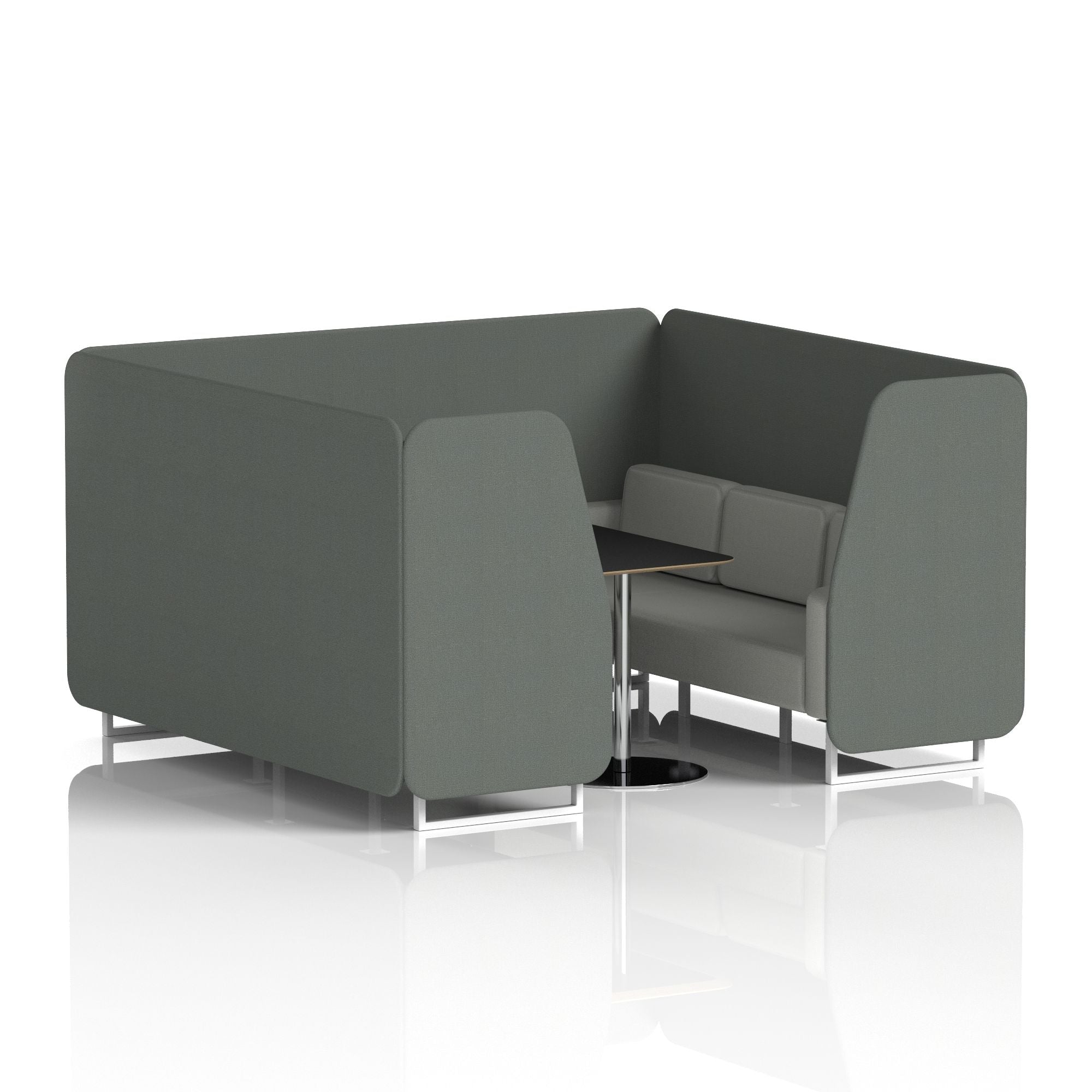 Brixworth Booth With White Legs And Black Table In Two Tone