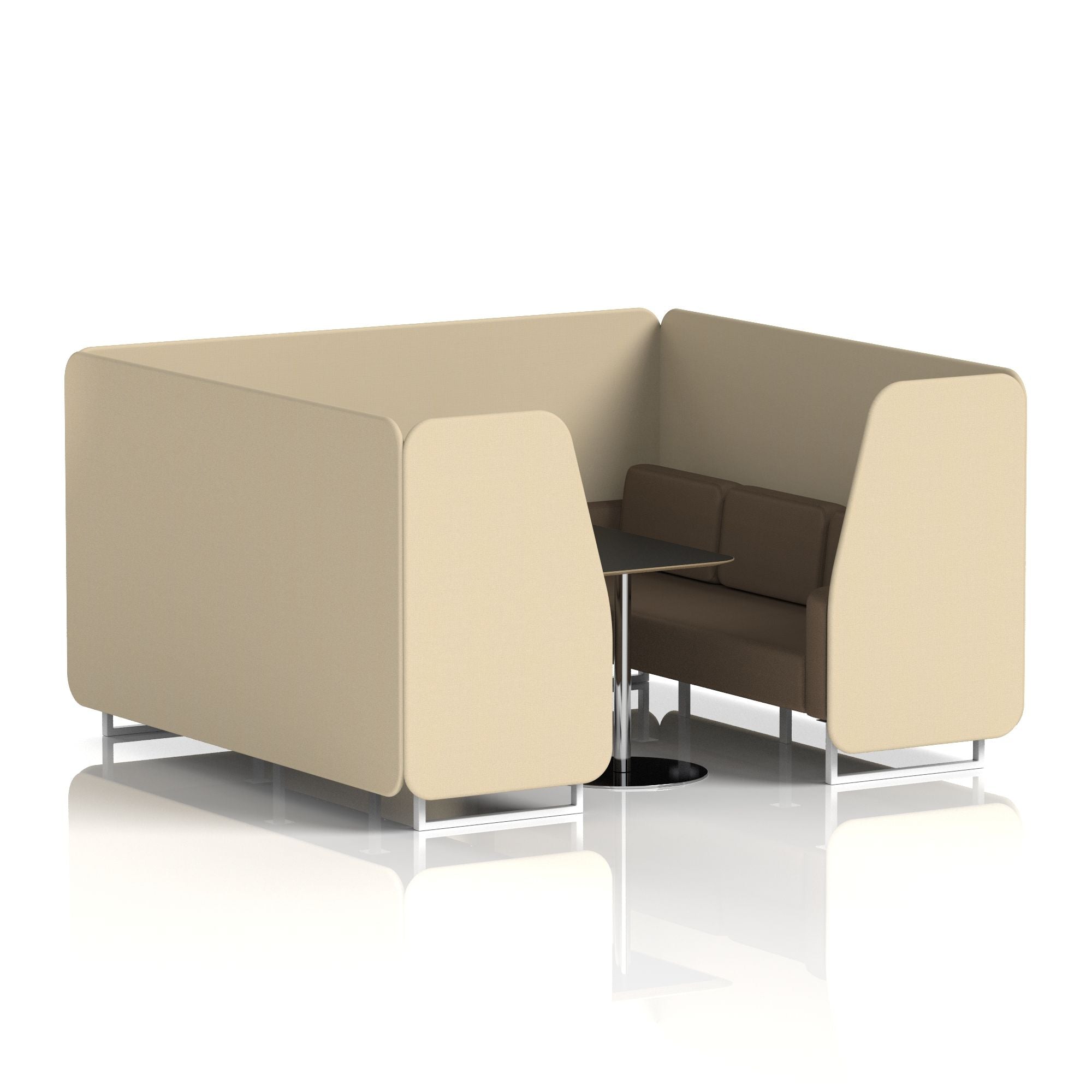 Brixworth Booth With White Legs And Black Table In Two Tone