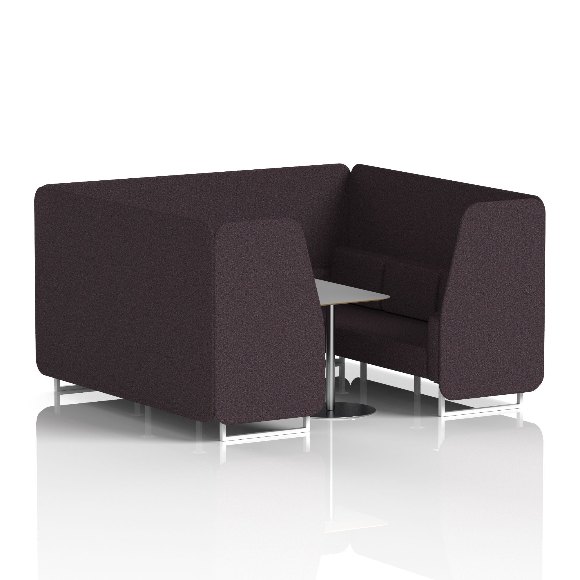 Brixworth Booth With White Legs And Grey Table In Single Tone