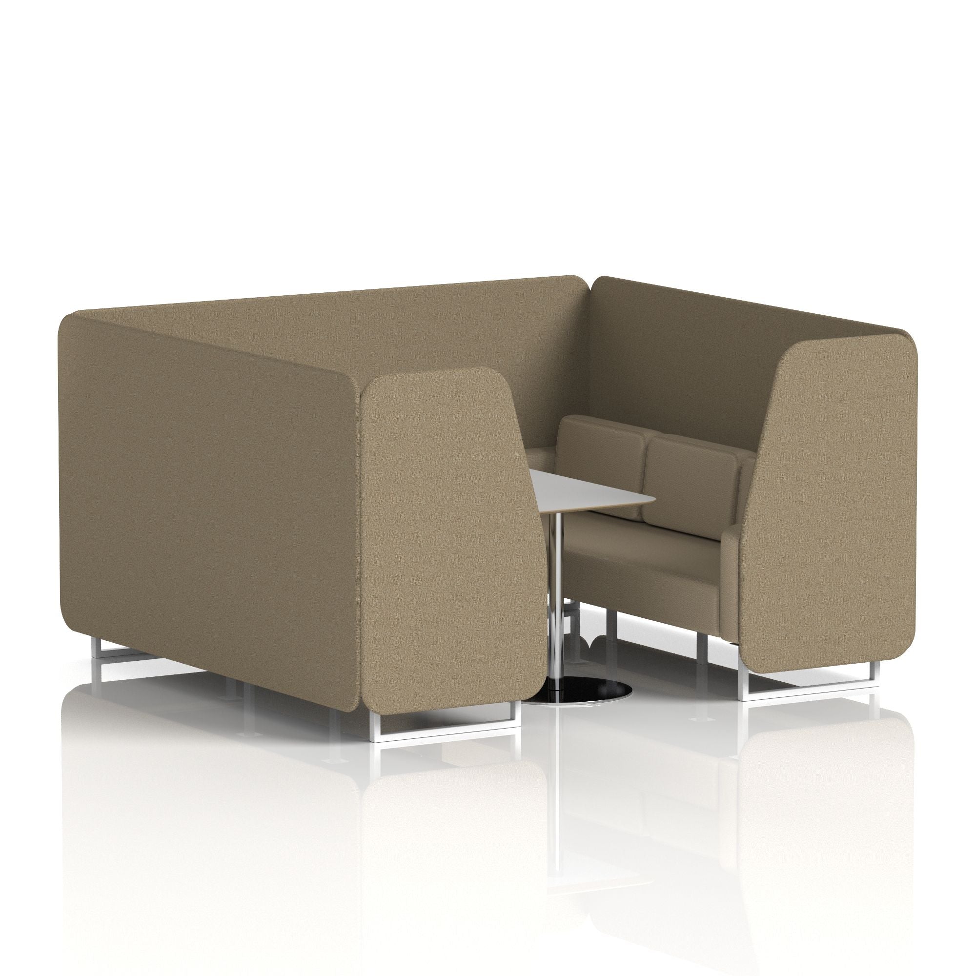 Brixworth Booth With White Legs And Grey Table In Two Tone