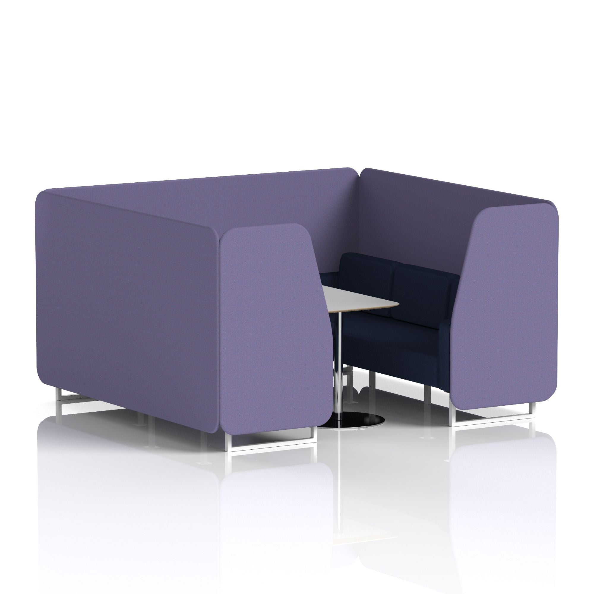 Brixworth Booth With White Legs And Grey Table In Two Tone