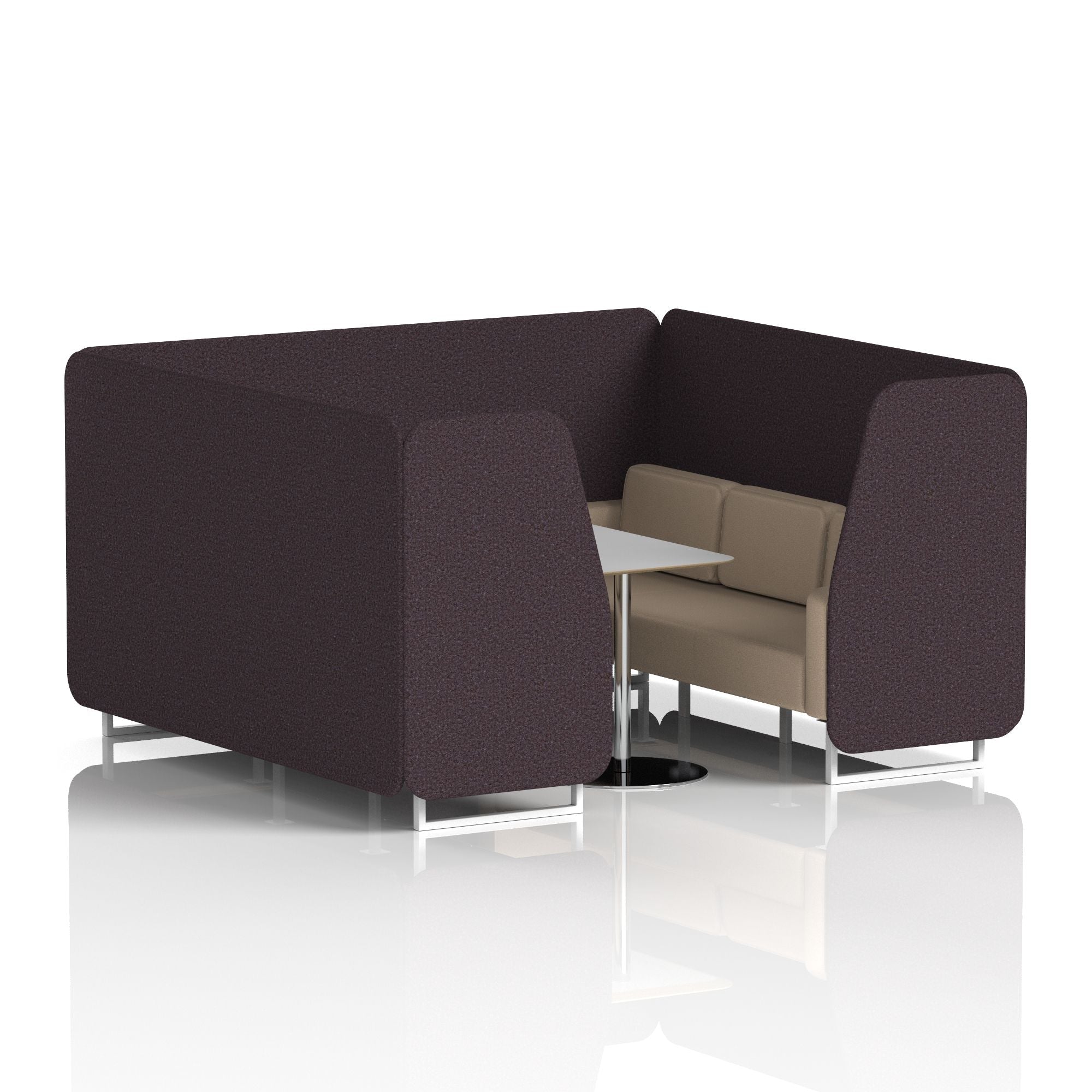 Brixworth Booth With White Legs And Grey Table In Two Tone