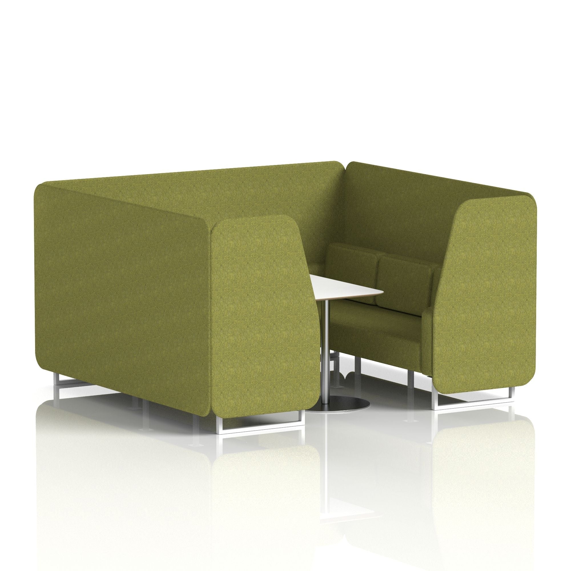 Brixworth Booth With White Legs And White Table In Single Tone