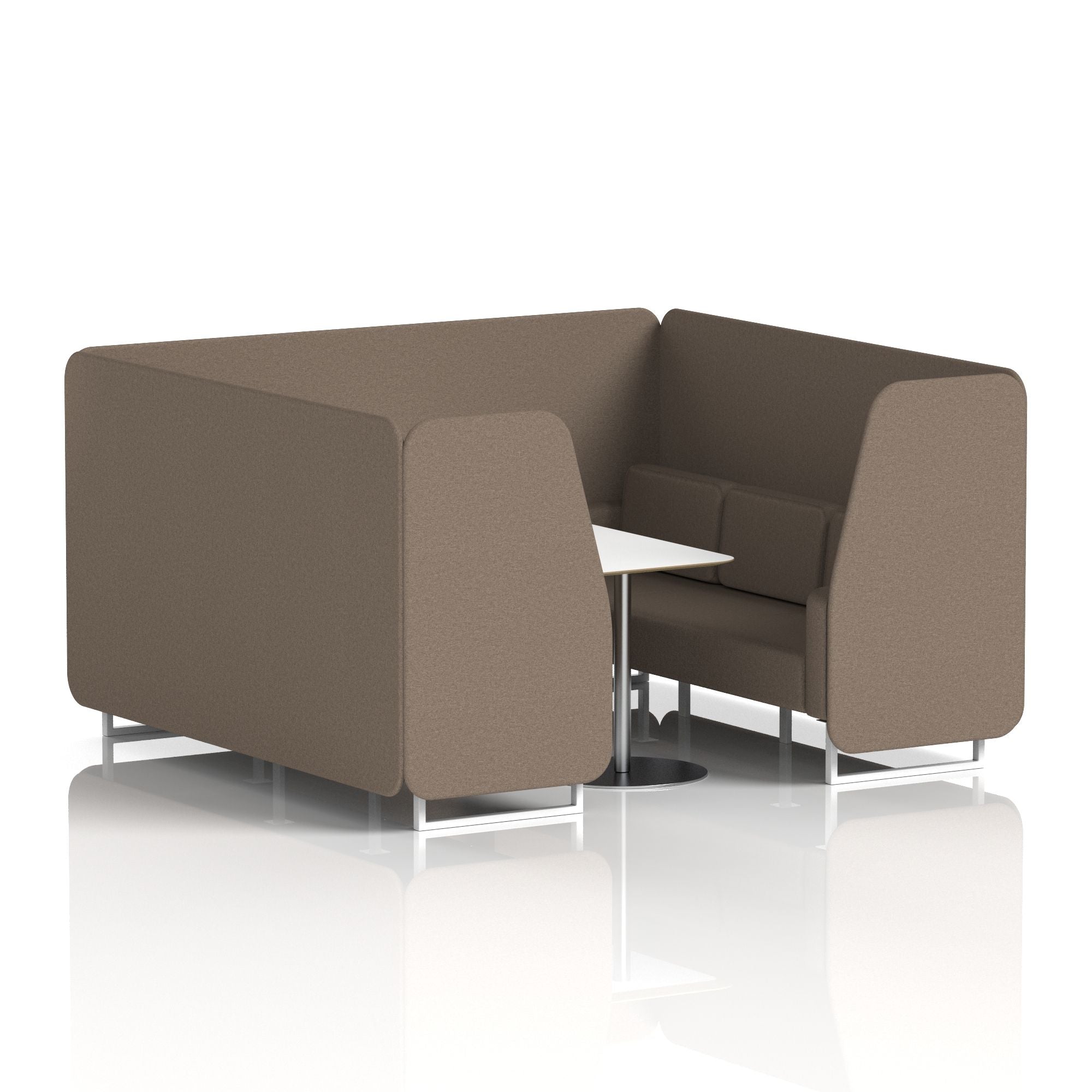 Brixworth Booth With White Legs And White Table In Single Tone
