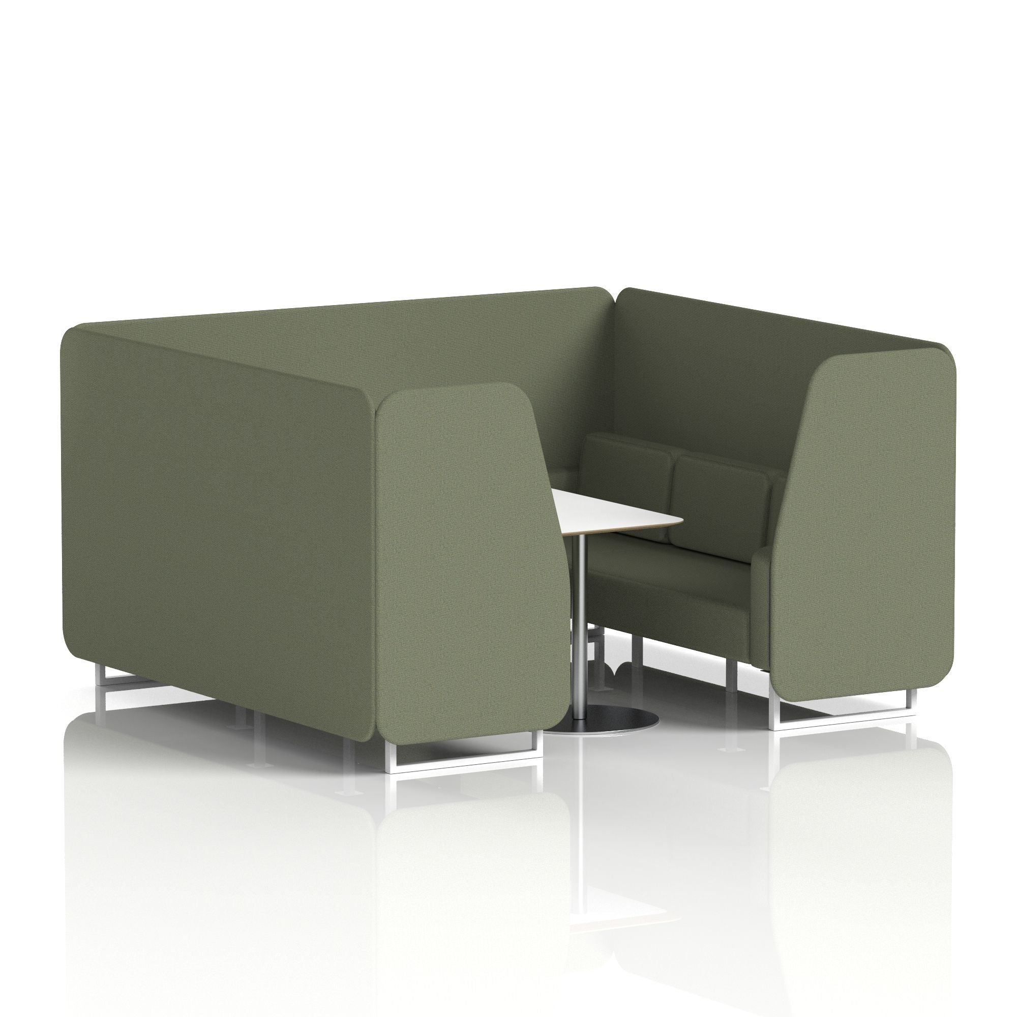 Brixworth Booth With White Legs And White Table In Single Tone