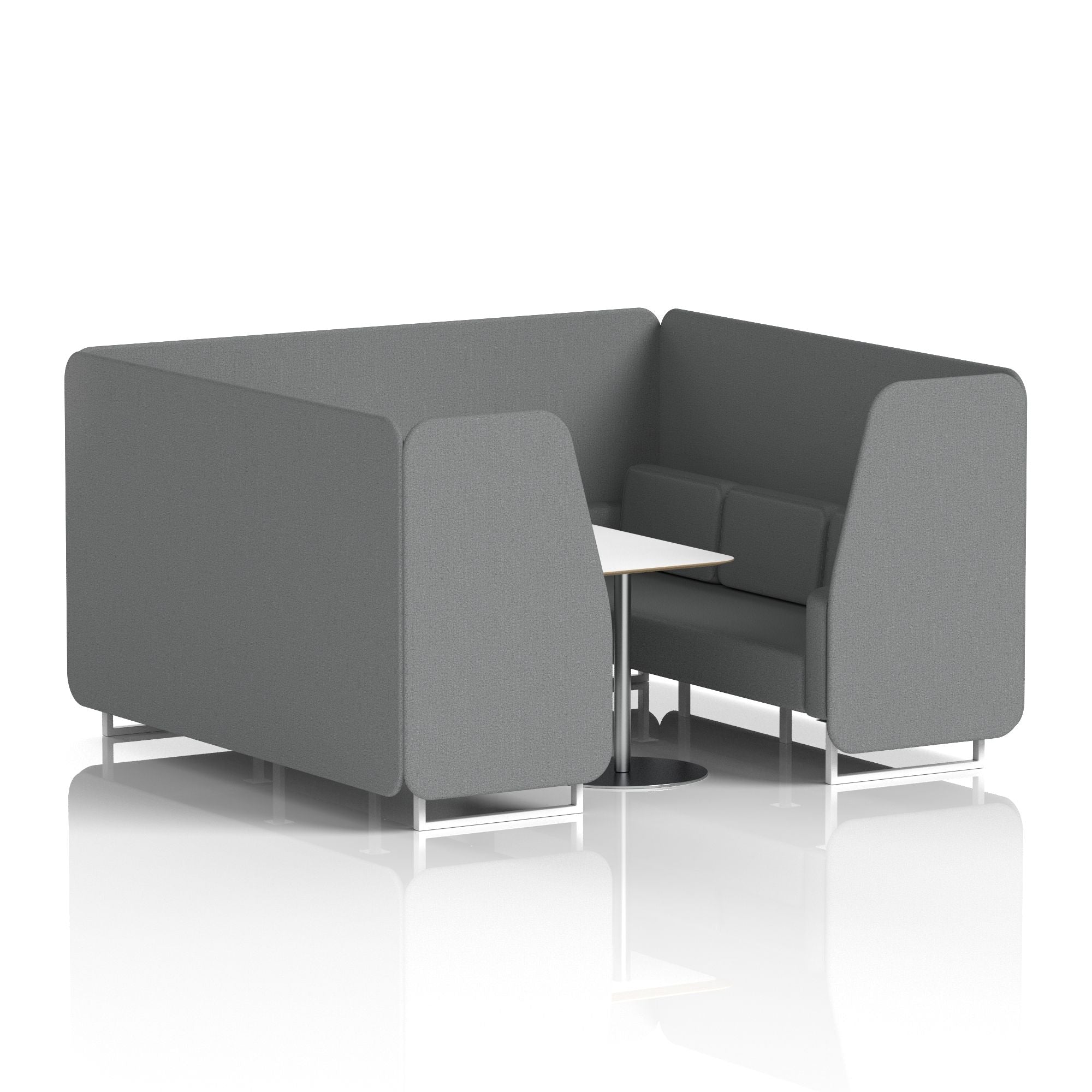 Brixworth Booth With White Legs And White Table In Single Tone