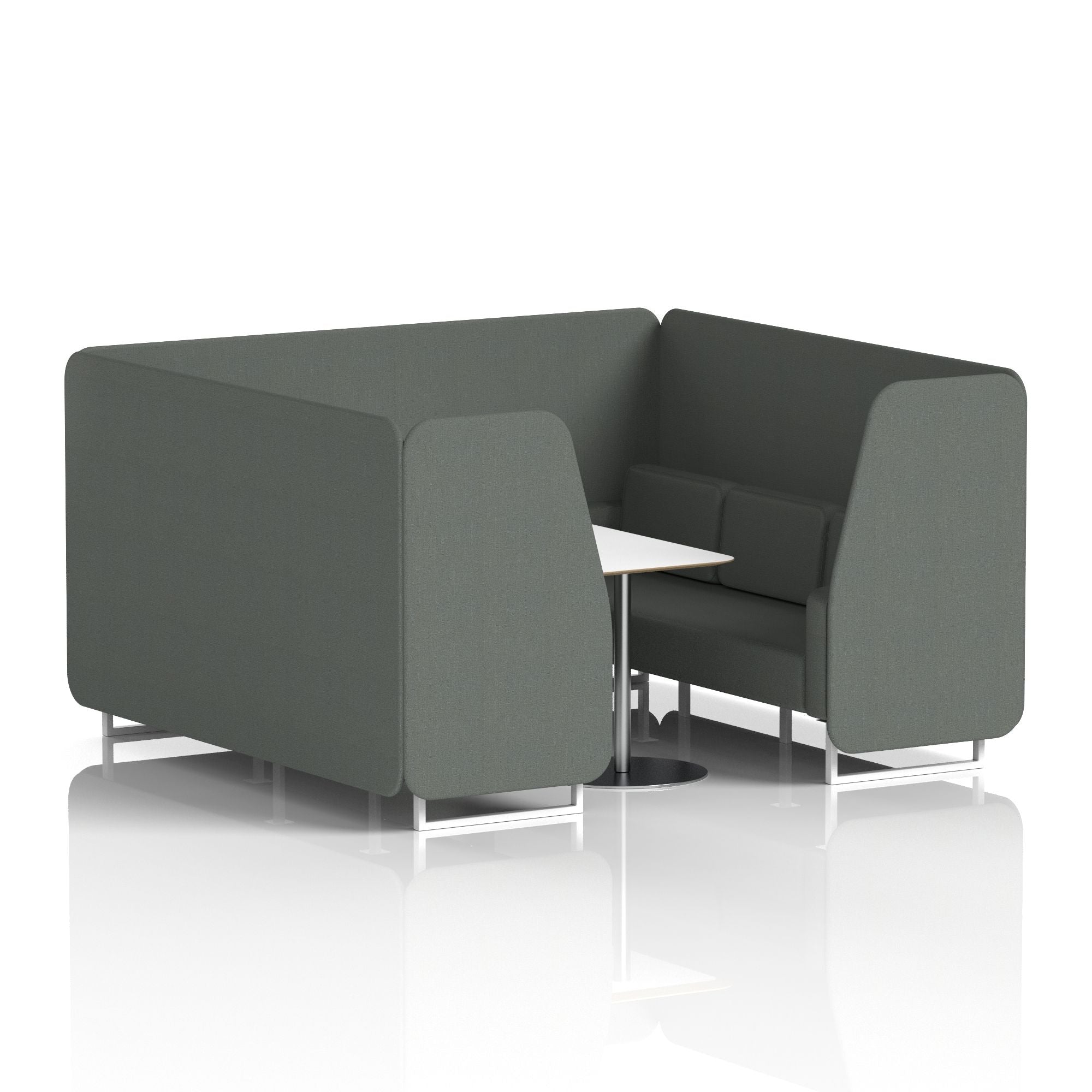 Brixworth Booth With White Legs And White Table In Single Tone