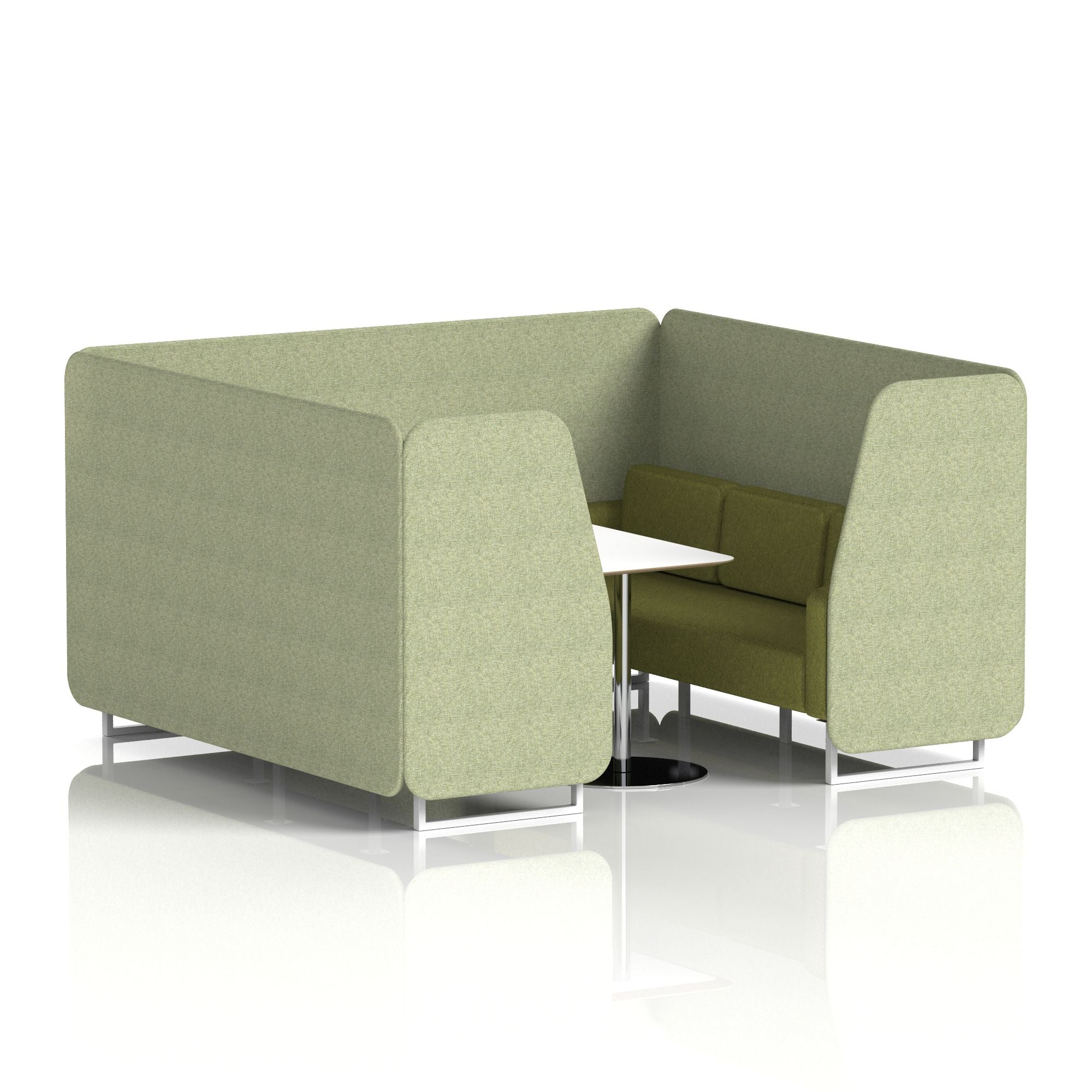 Brixworth Booth With White Legs And White Table In Two Tone
