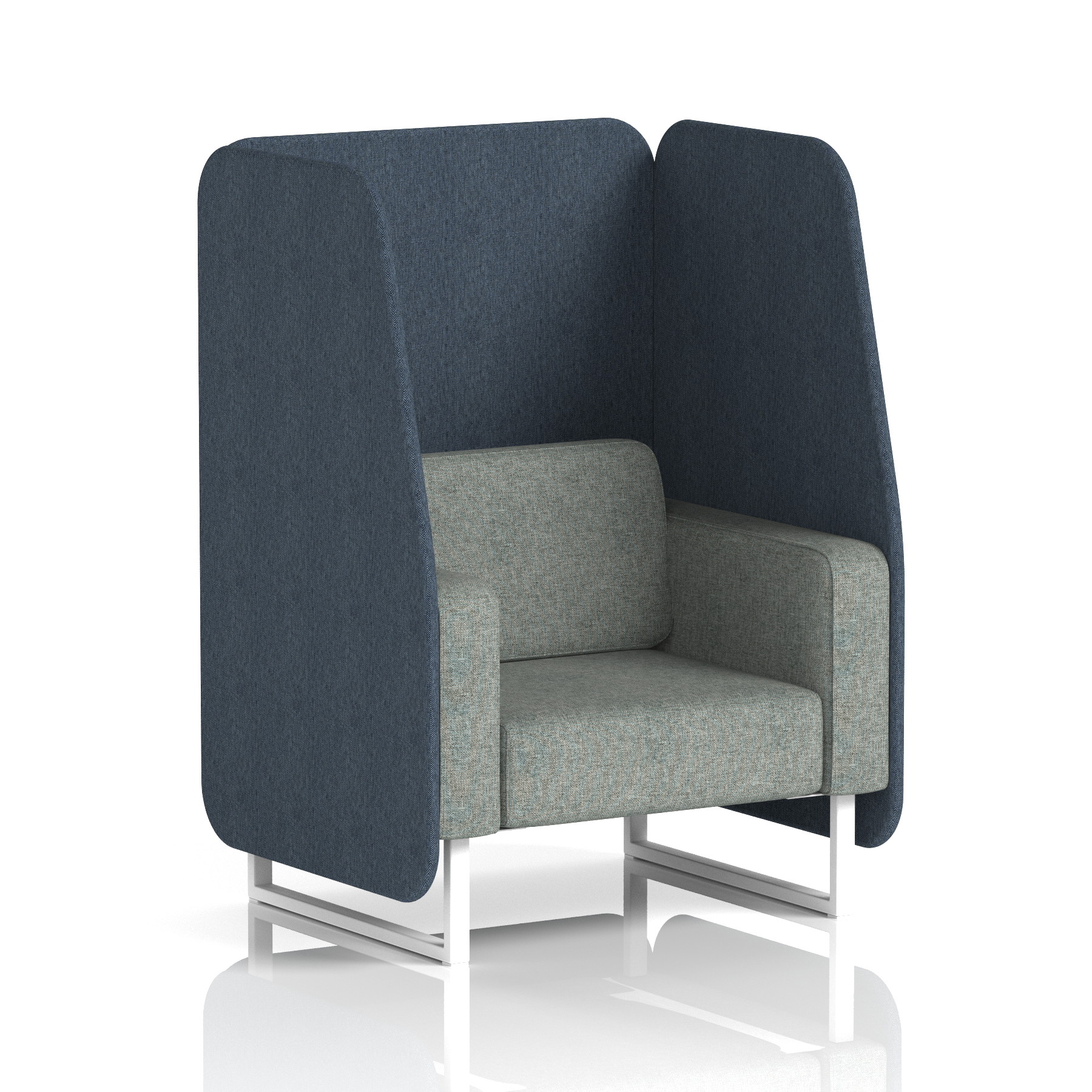 Brixworth Open Booth With White Legs in Two Tone