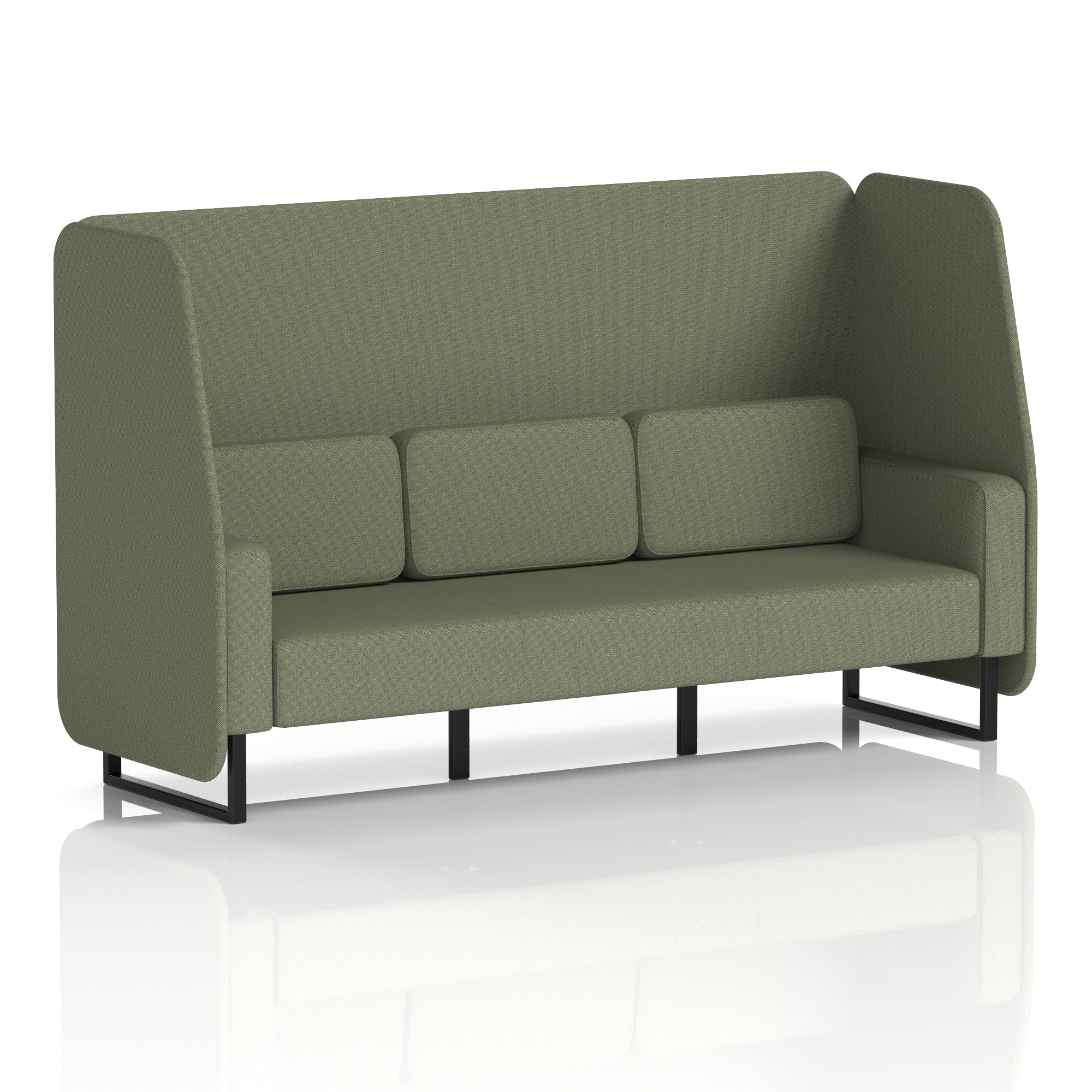 Brixworth Open Booth With Black Legs in Single Tone