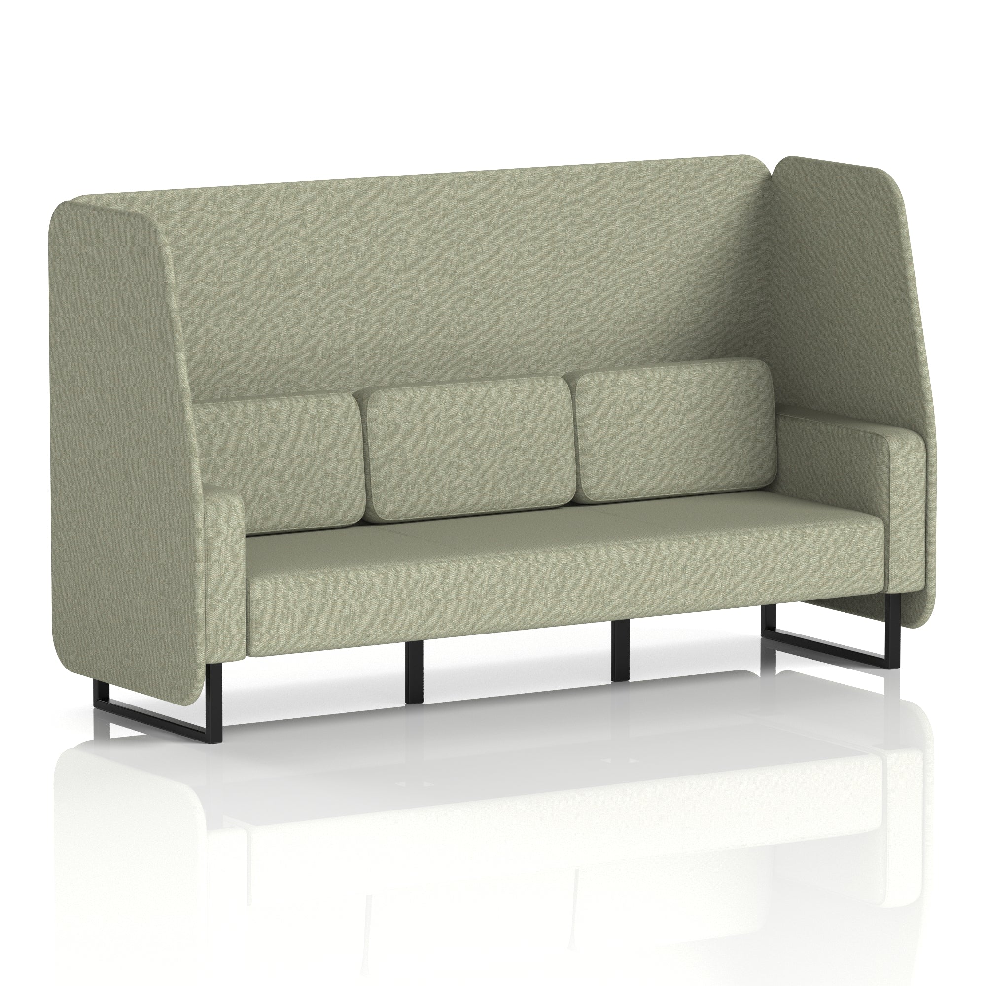 Brixworth Open Booth With Black Legs in Single Tone