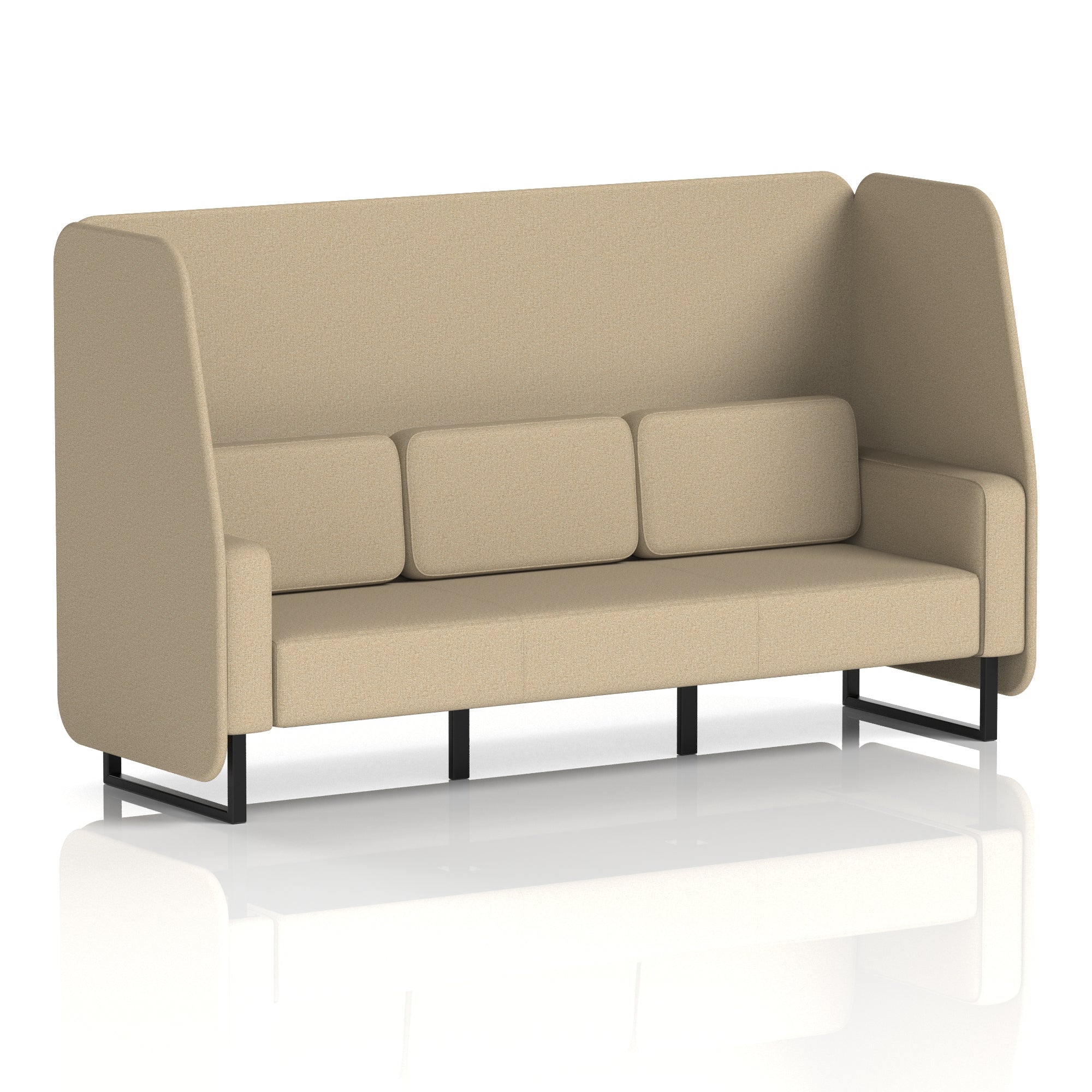 Brixworth Open Booth With Black Legs in Single Tone