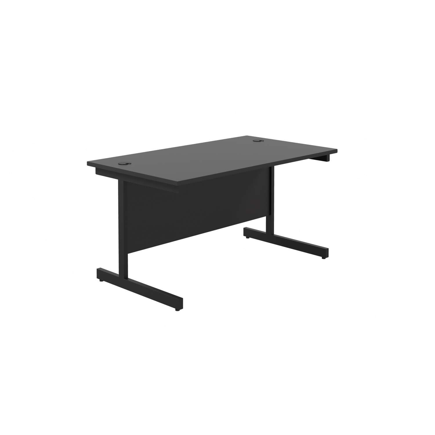 Single Upright Rectangular Desk: 800mm Deep (FSC) | 1200 X 800 | Black/Black