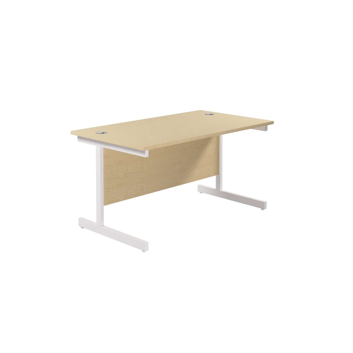 Single Upright Rectangular Desk: 800mm Deep (FSC) | 1200 X 800 | Maple/White