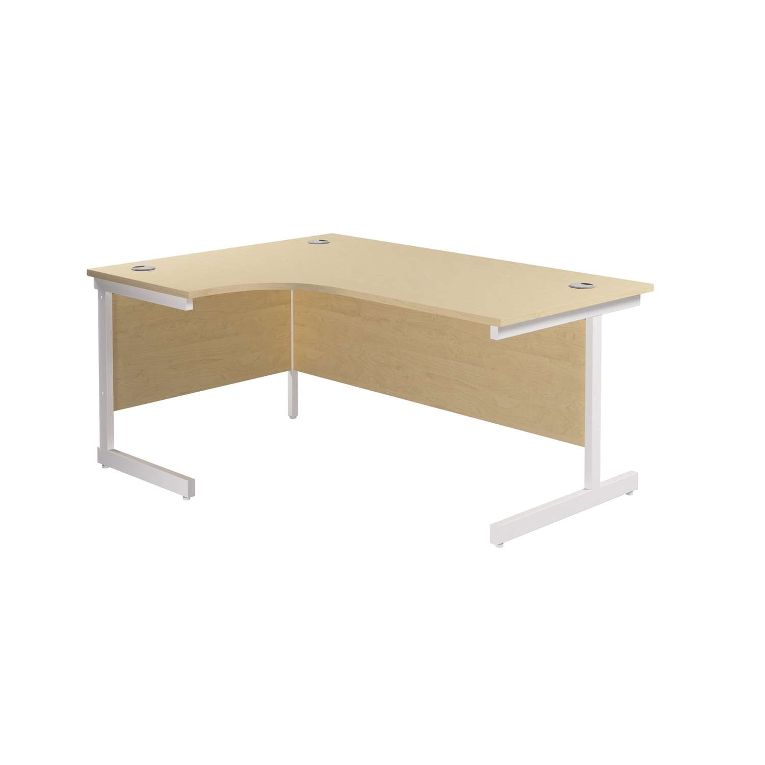 Single Upright Left Hand Radial Desk (FSC) | 1600 X 1200 | Maple/White
