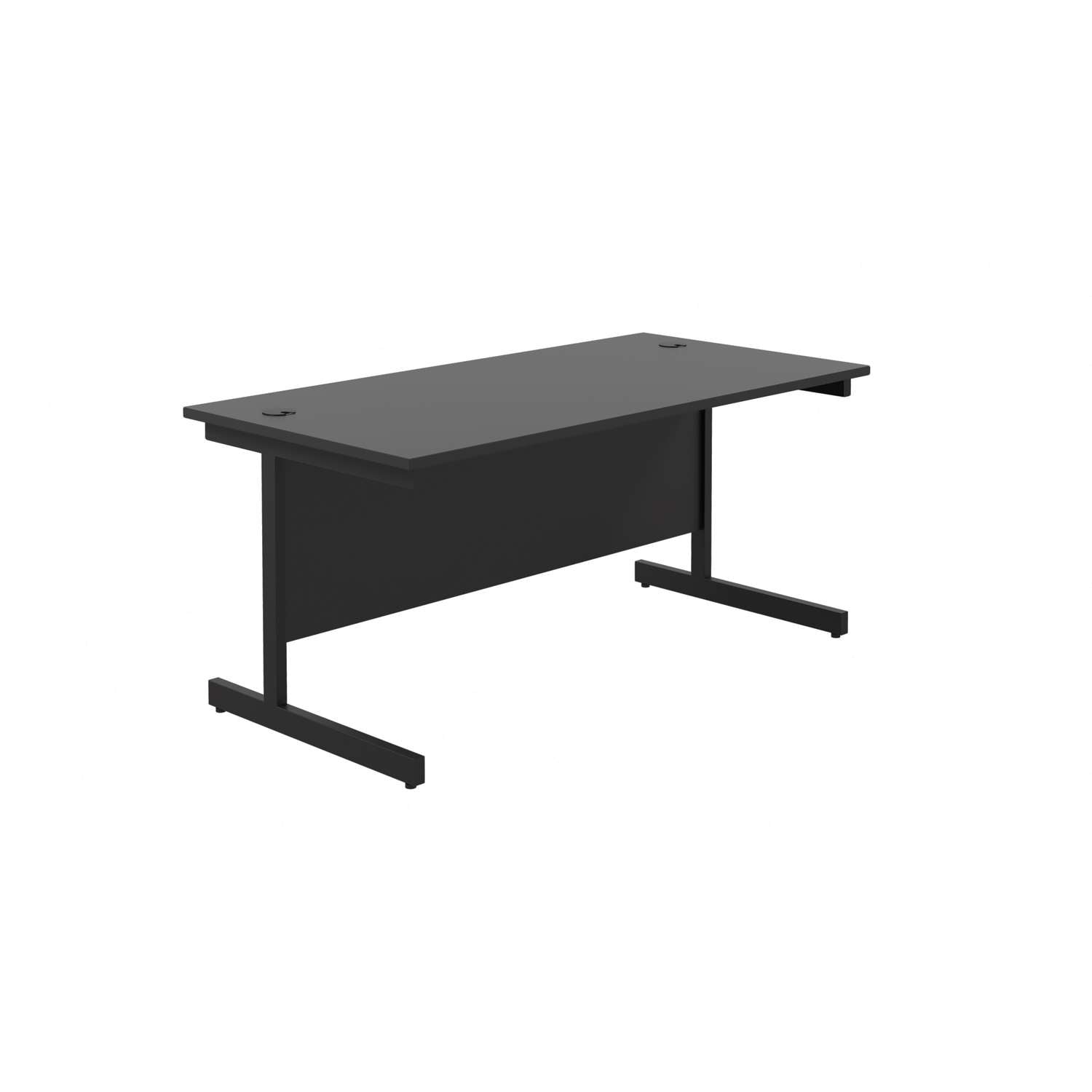 Single Upright Rectangular Desk: 800mm Deep (FSC) | 1600 X 800 | Black/Black