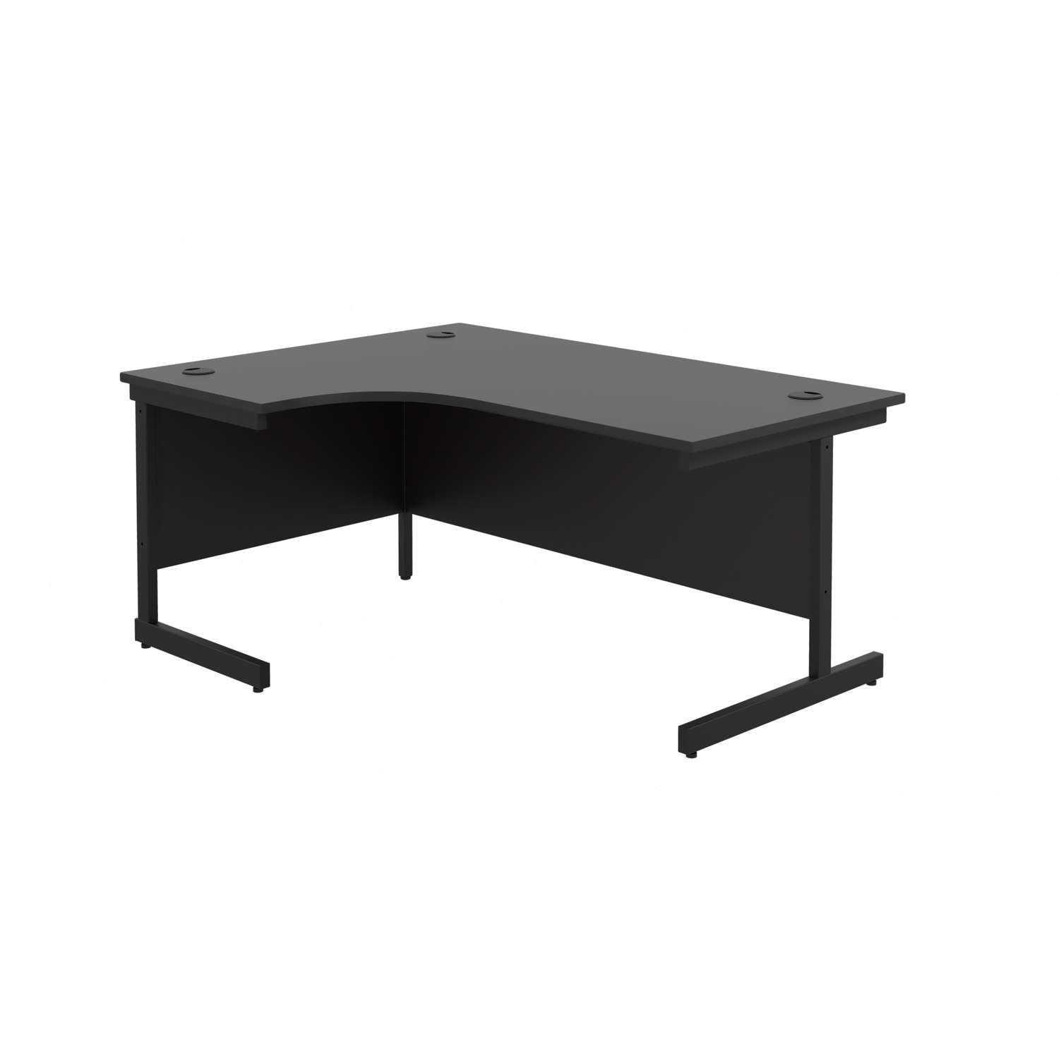 Single Upright Left Hand Radial Desk (FSC) | 1800 X 1200 | Black/Black